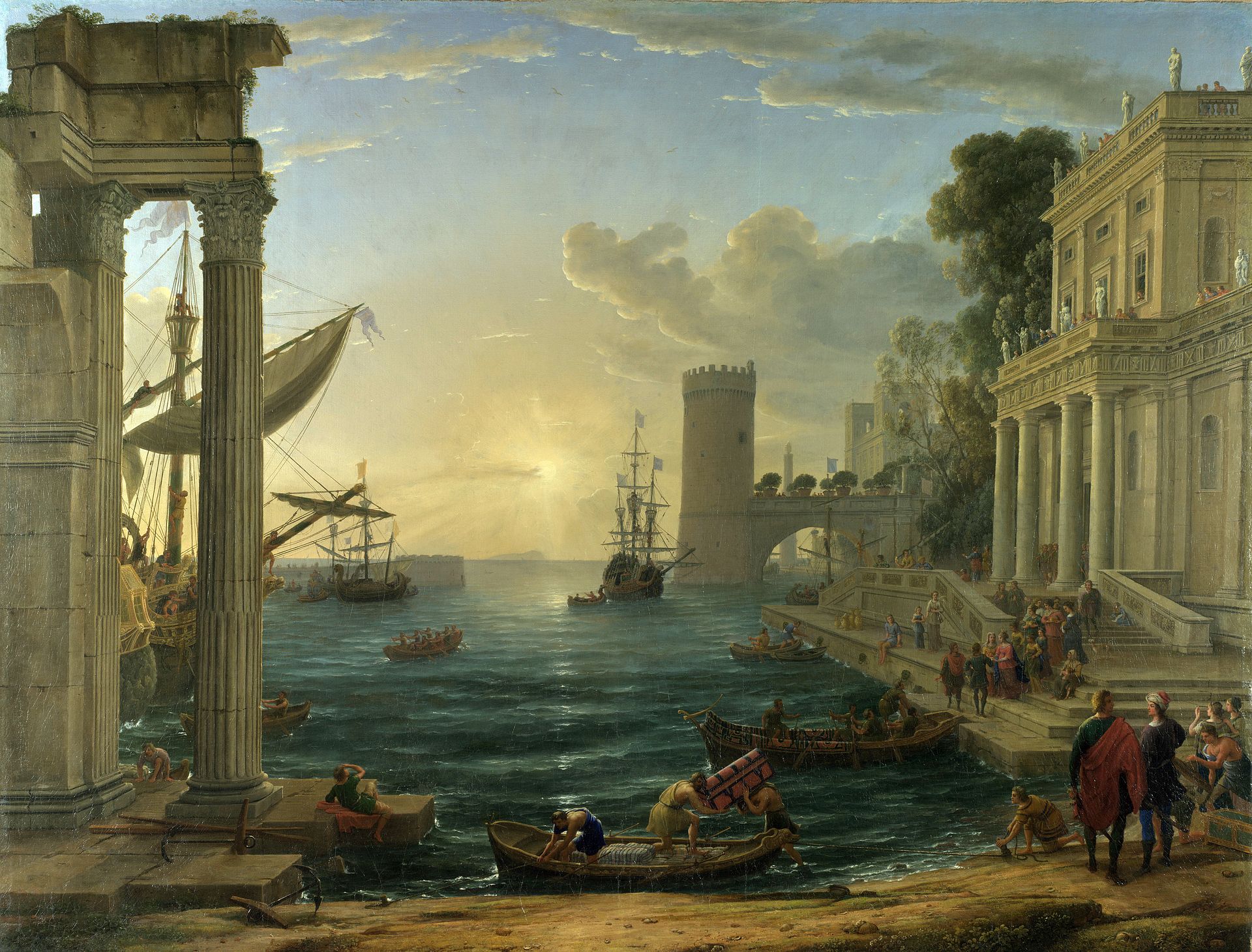 Claude Lorraine, "Embarkation of the Queen of Sheeba"(1648). Image via wikipedia.org .