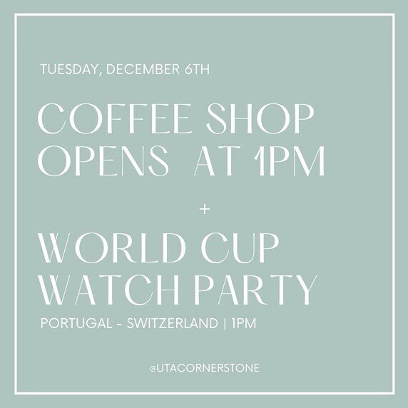 Hey friends! The coffee shop will be closed tomorrow morning due to a staff meeting, but will open at 1pm! Come bring a friend to study, hang, or watch the Portugal v Switzerland game with us!