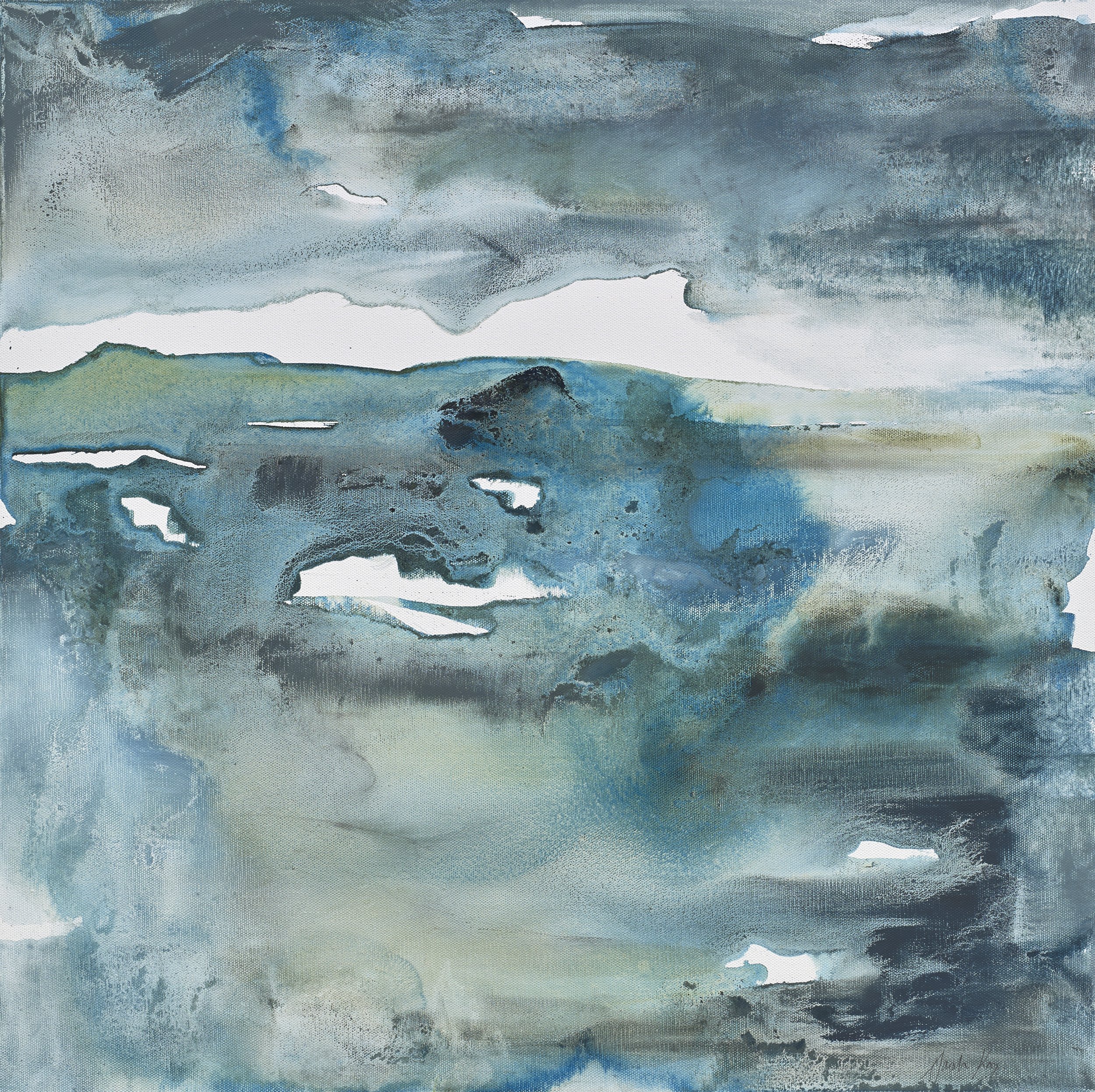 Midnight light falls, Iona, oil on canvas  64 x 64 cm  