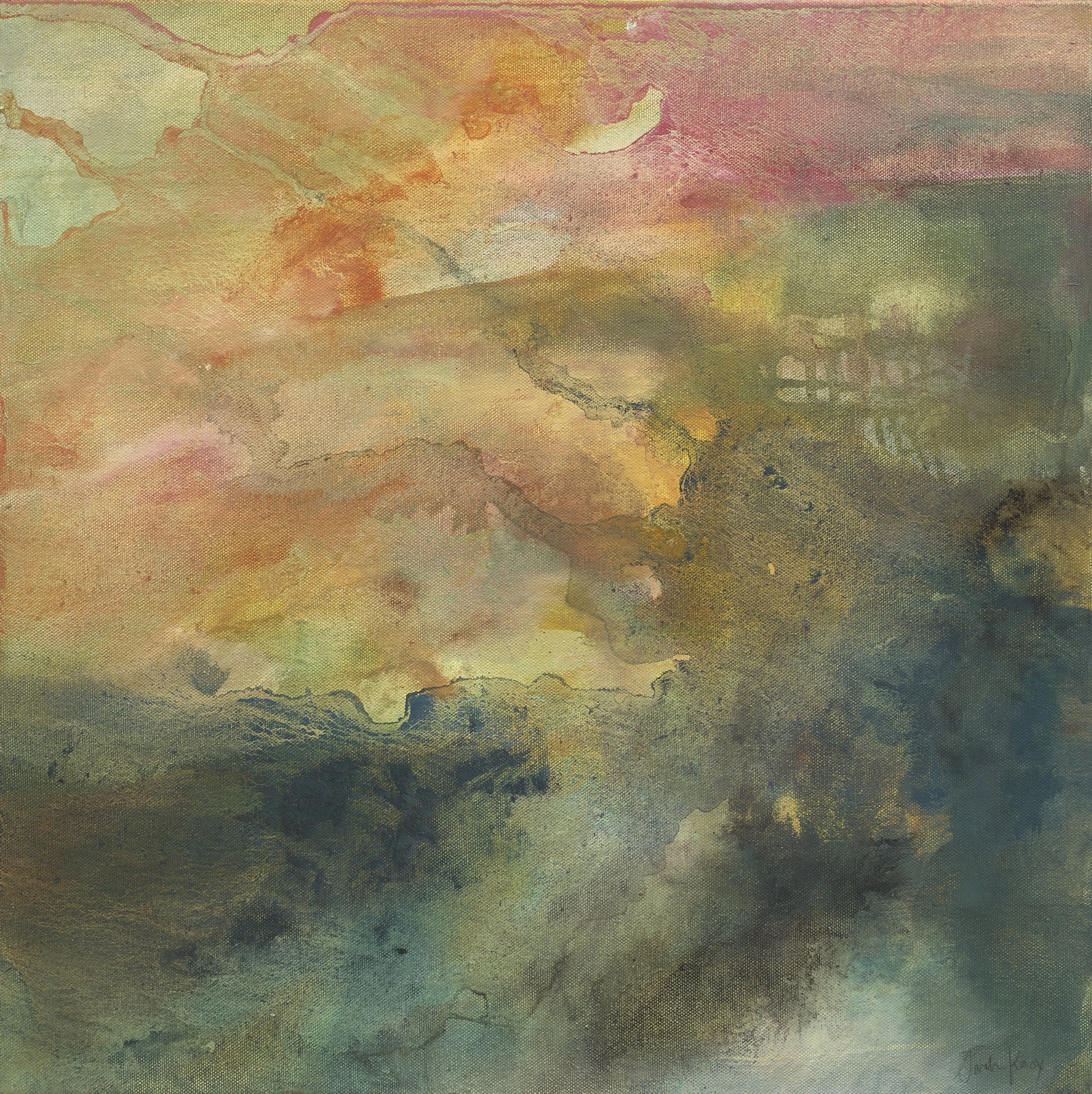 Warm light, Arthur's Seat, oil on canvas 54 x 54 cm  