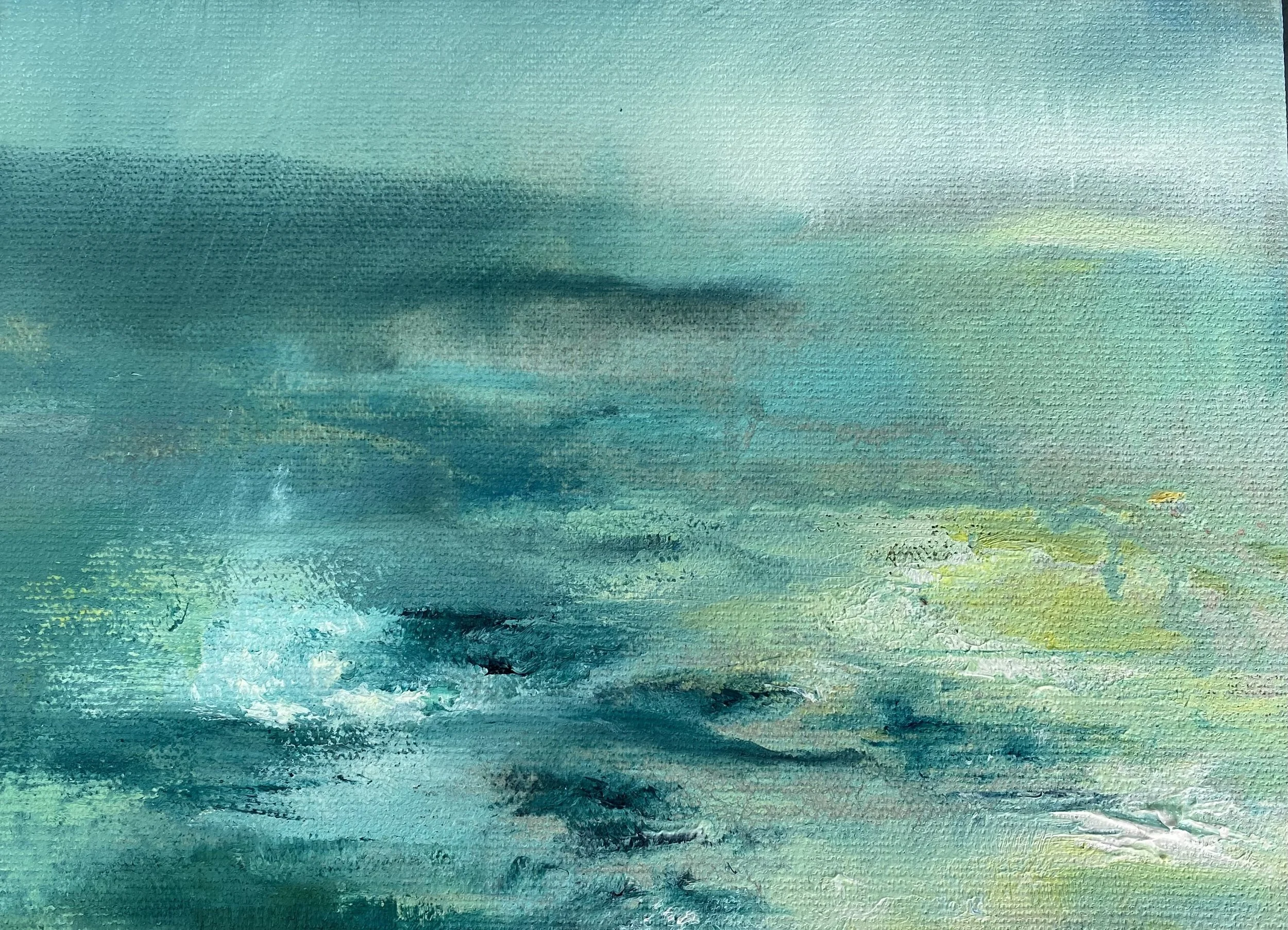 Where sea and sky ar all, oil on linen 27 x 21 cm