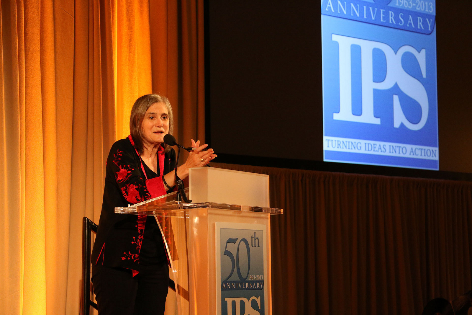 Amy Goodman, host and executive producer of Democracy Now!, speaking at IPS' 50th Anniversary Gala on October 13, 2013