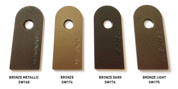 HERE ARE THE NEW BRONZE FINISHES IN RELATION TO THE BRONZE METALLIC