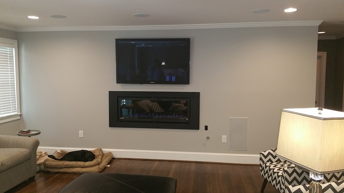  A look at the living room and fireplace 