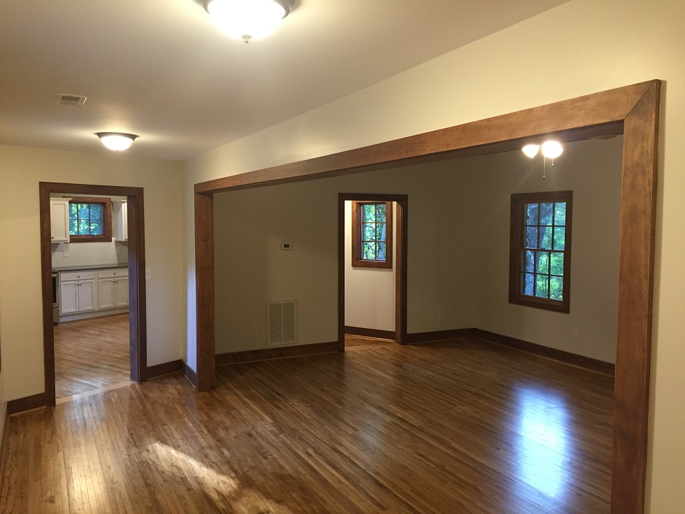   This pictures really shows off the beauty of the original maple floors that go throughout the cabin  