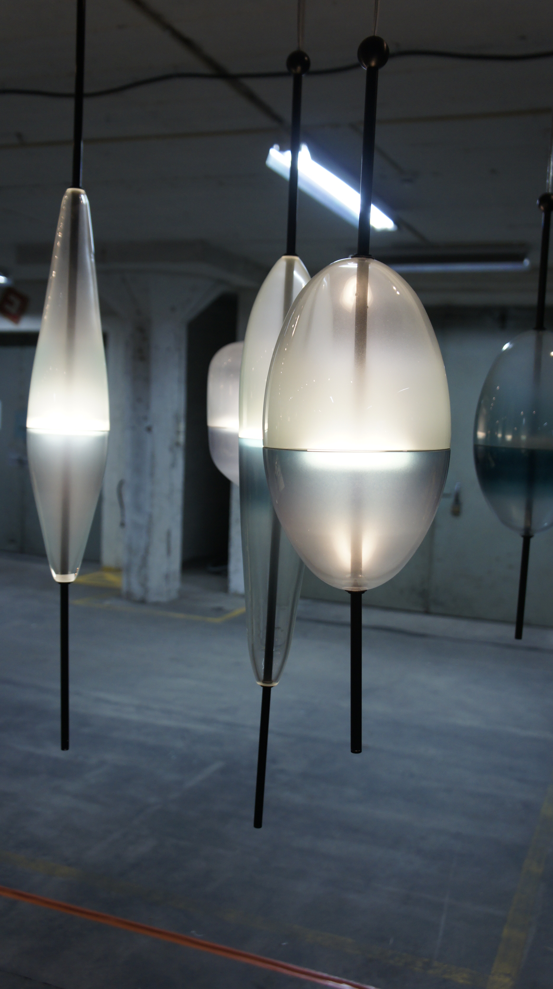 Hand blown glass light fixtures