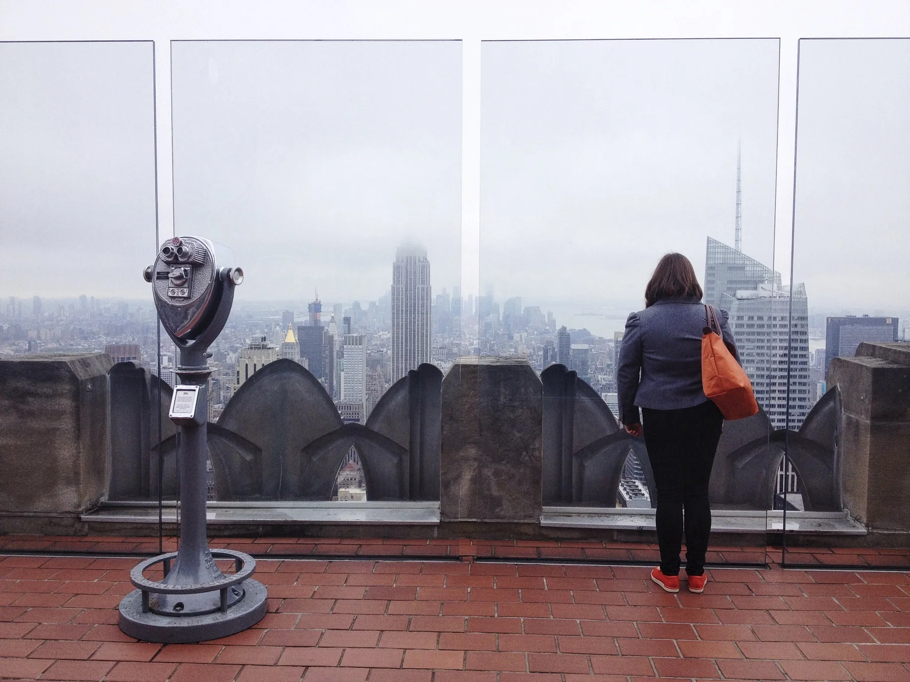 My sister at the Top of the Rock