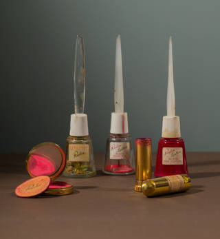 Selection of cosmetics owned by Frida Kahlo. Before 1954. Photograph Javier Hinojosa. © Diego Rivera and Frida Kahlo Archives, Banco de México, Fiduciary of the Trust of the Diego Rivera and Frida Kahlo Museums