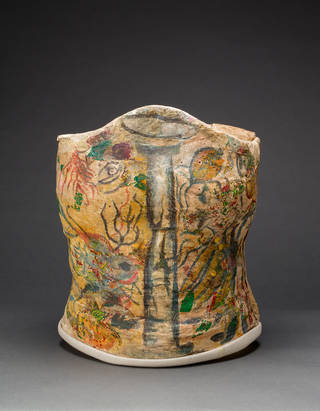Plaster corset, painted and decorated by Frida Kahlo, Museo Frida Kahlo. © Diego Rivera and Frida Kahlo Archives, Banco de México, Fiduciary of the Trust of the Diego Rivera and Frida Kahlo Museums