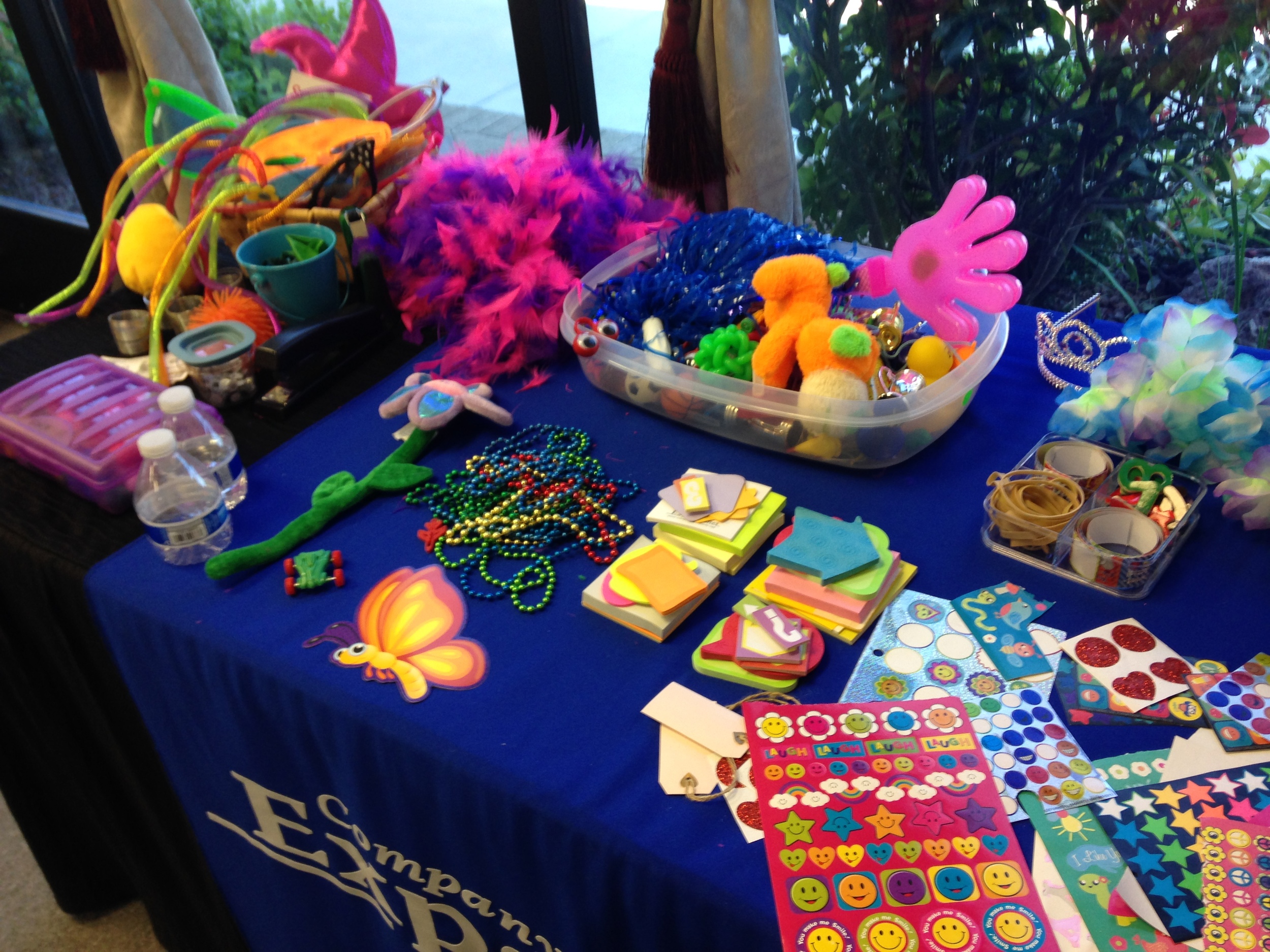 These are some of the goodies we had to play with at the training. How fun to have a table full of stickers, toys, pipe cleaners, paper, glue and markers to play with. We adults need more play in our lives, I think.