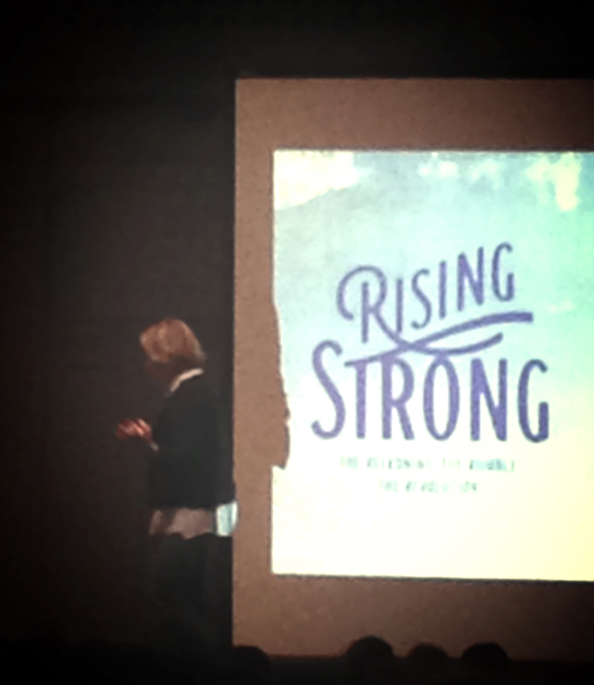 This is the best picture I got of Brene Brown that night. I chose to put my phone away and just listen. It really is her...I promise.