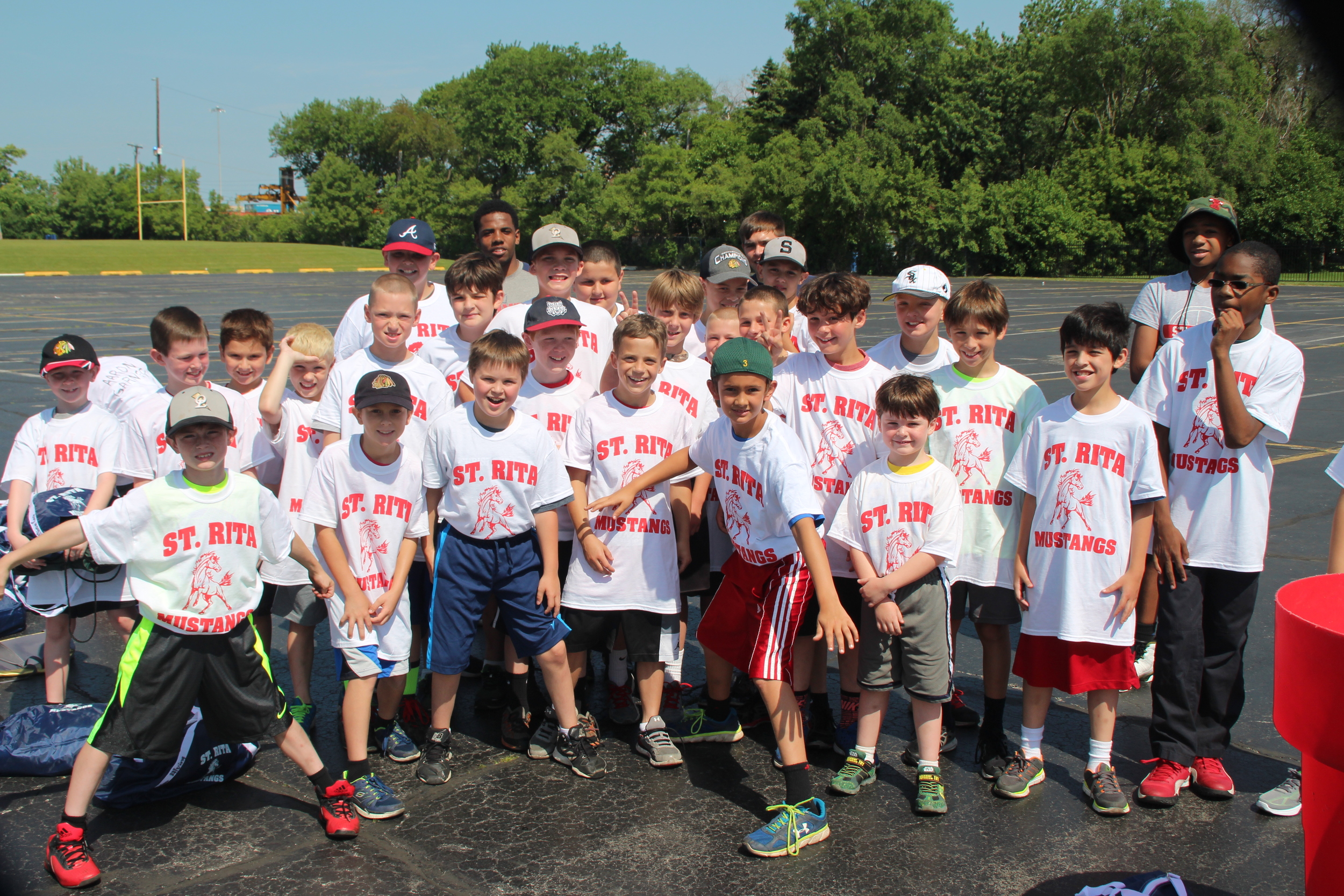 Grammar school boys pose for a picture before heading to Doyle Stadium