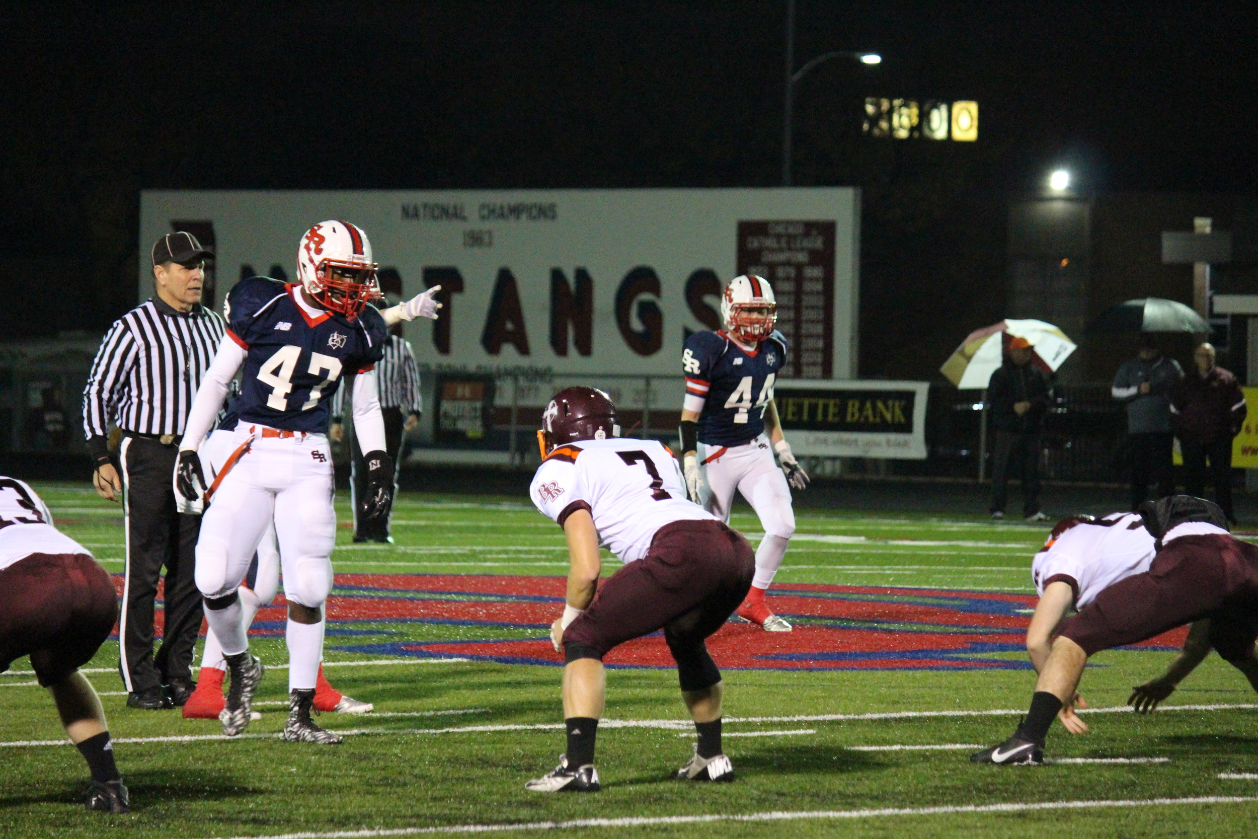 St. Rita Seniors Marc Mondesir (#47) and Liam Kelly (#44)