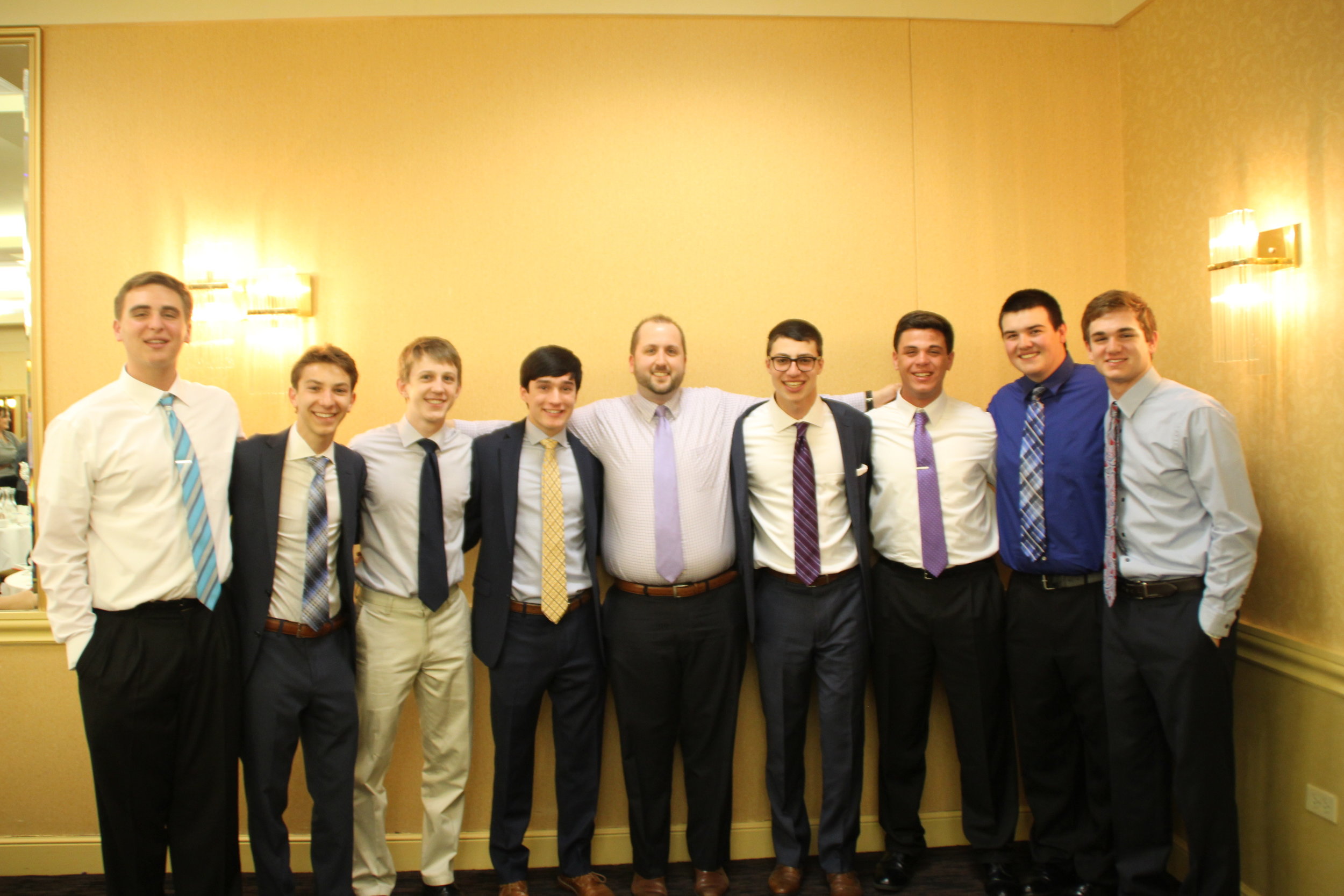 Mr. Josh Blaszak '02 with several academic honorees.