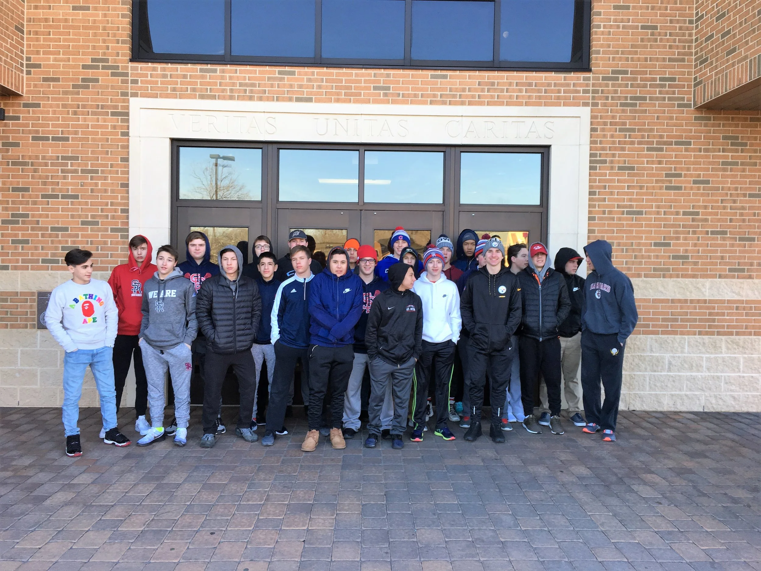 The students visit St. Augustine Prep in Richland, NJ.