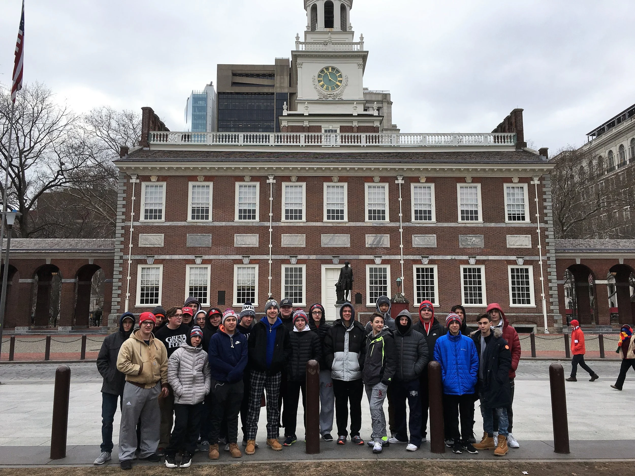 The students visit Independence Hall in Philadelphia, PA as they examine the origins of the American Revolution. The students also visited the Museum of the American Revolution, the Liberty Bell, Ben Franklin’s home and Franklin’s grave as well as the National Constitution Center. The students also got to experience a true Philly Cheesesteak - the culinary highlight of the trip!