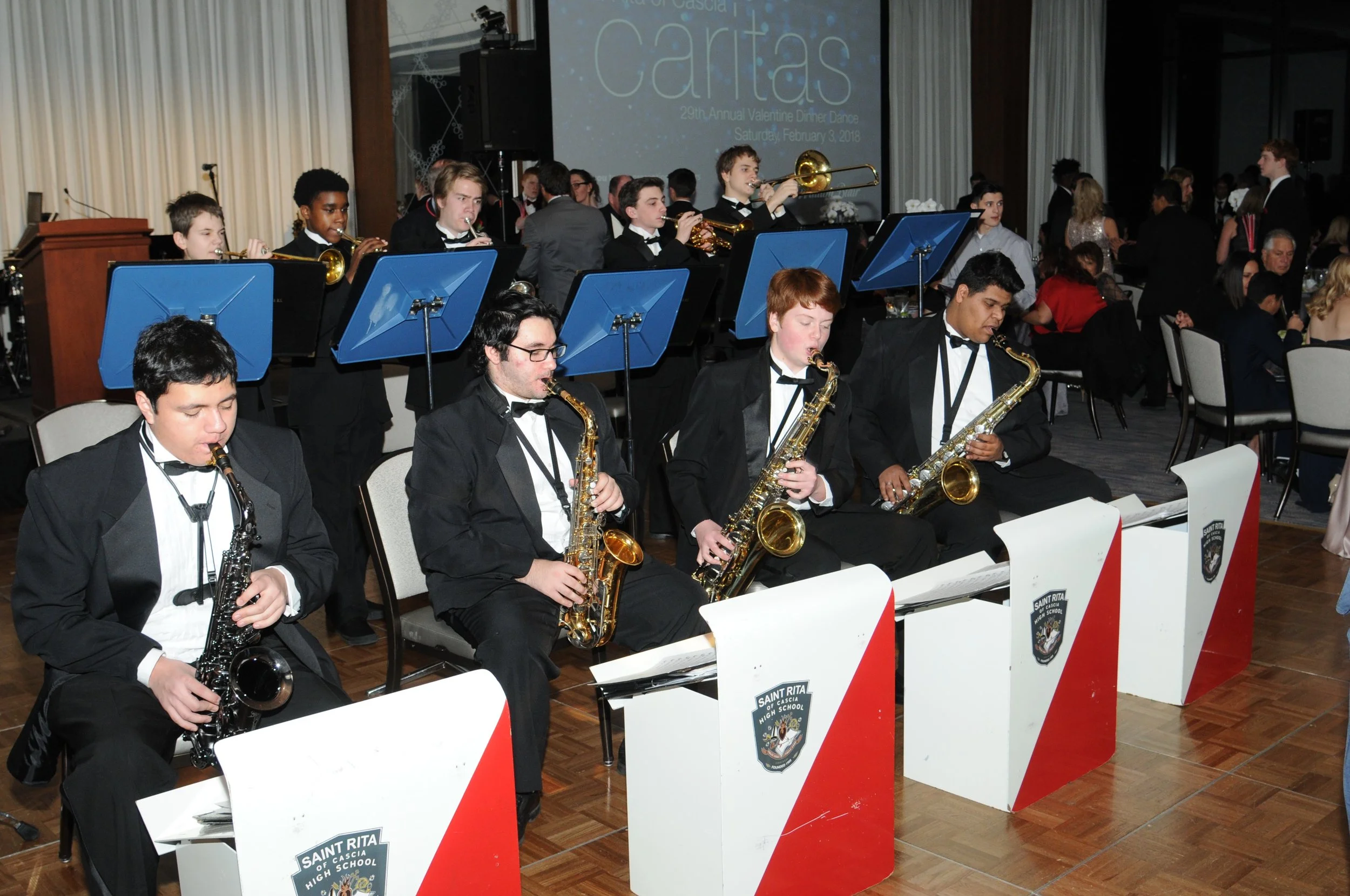 The St. Rita Jazz Band entertains the crowd.