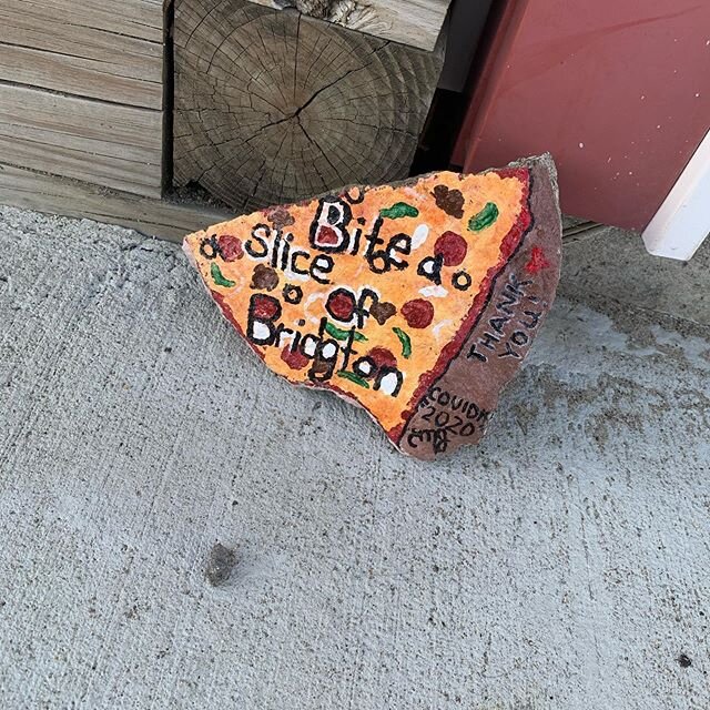 Not sure who painted this but we love it, thank you! #art #artrocks #rockon #pizza #bhopandbar #sliceofbridgton