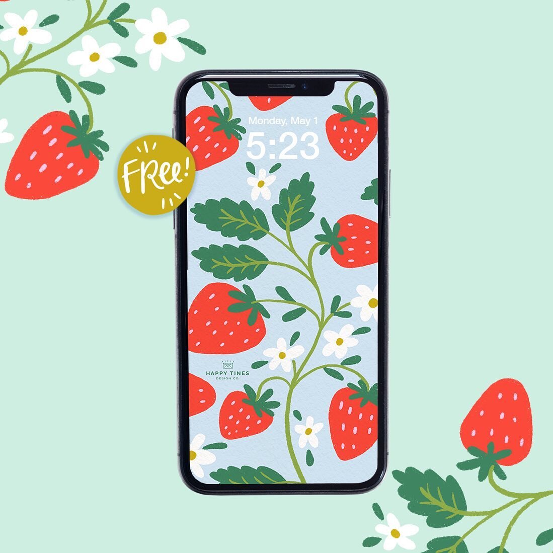 It&rsquo;s a beautiful day for a new phone wallpaper! 😍 Happy May, friends! The strawberries just seemed oh so fitting for this fun month. Email subscribers got their freebie this morning! If you&rsquo;re using this wallpaper, comment below with a ?
