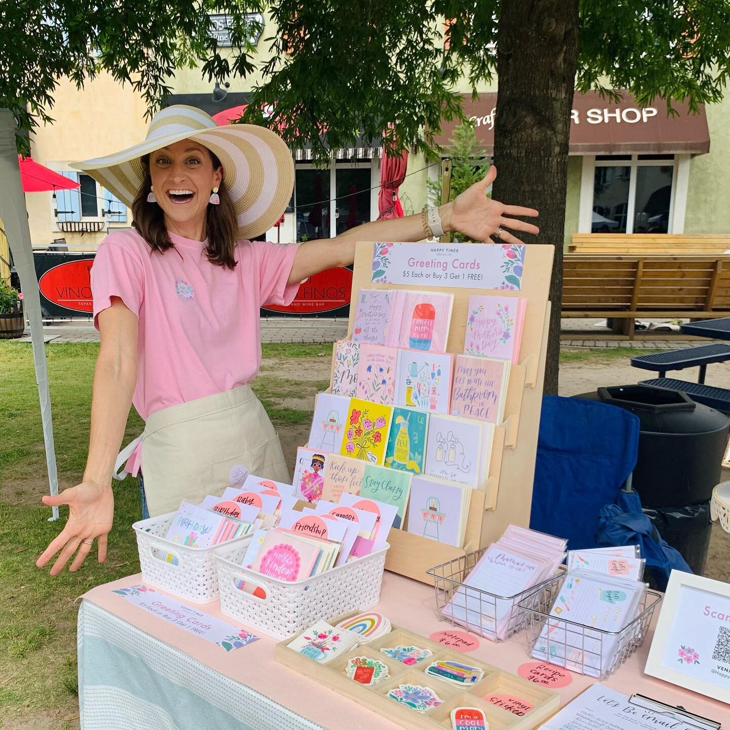 I&rsquo;m out here on this gorgeous day at @lafayettevillage with the @thrivemotherhood pop up market! Oh what fun it is seeing vendor friends and meeting new friends! If you&rsquo;re in north Raleigh, come see me and then grab a coffee from @jubalac