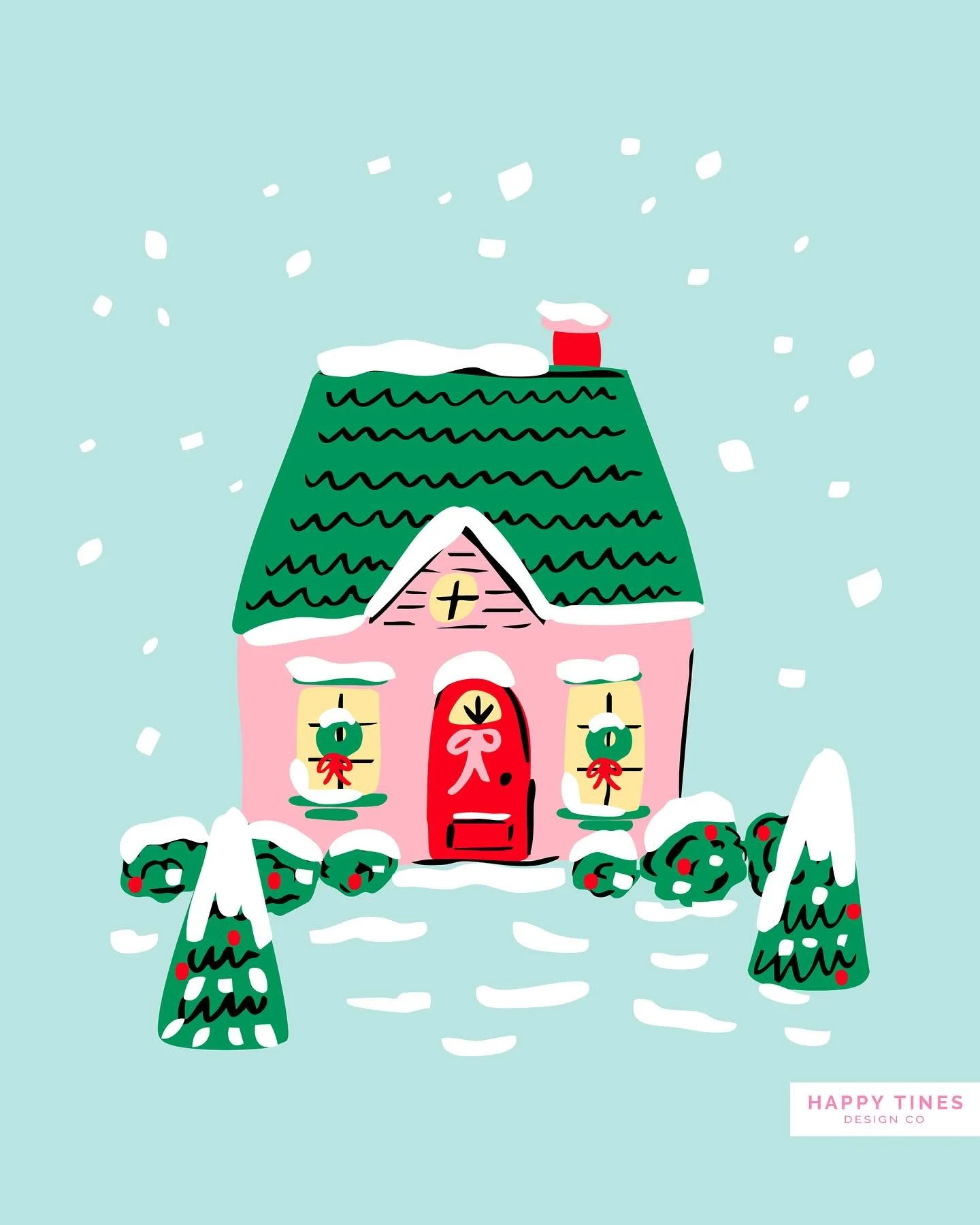 This little pink cottage is giving me full-on Rosehill Cottage energy. ❄️💗Also&hellip; have you seen The Holiday cottage dupe in Georgia?? 🤩 Adding it to my wish list immediately!