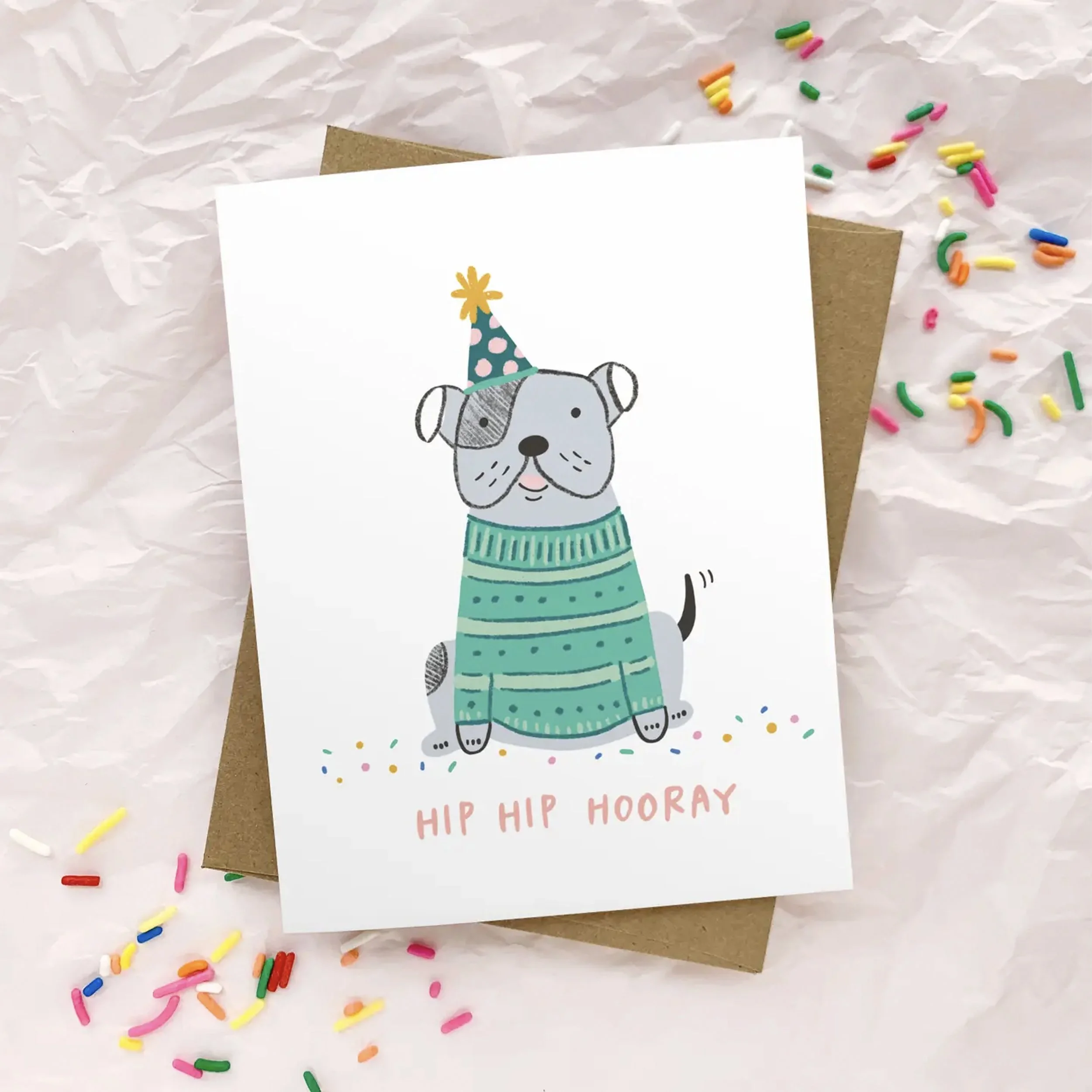 Hip Hip Hooray Dog Birthday Greeting Card