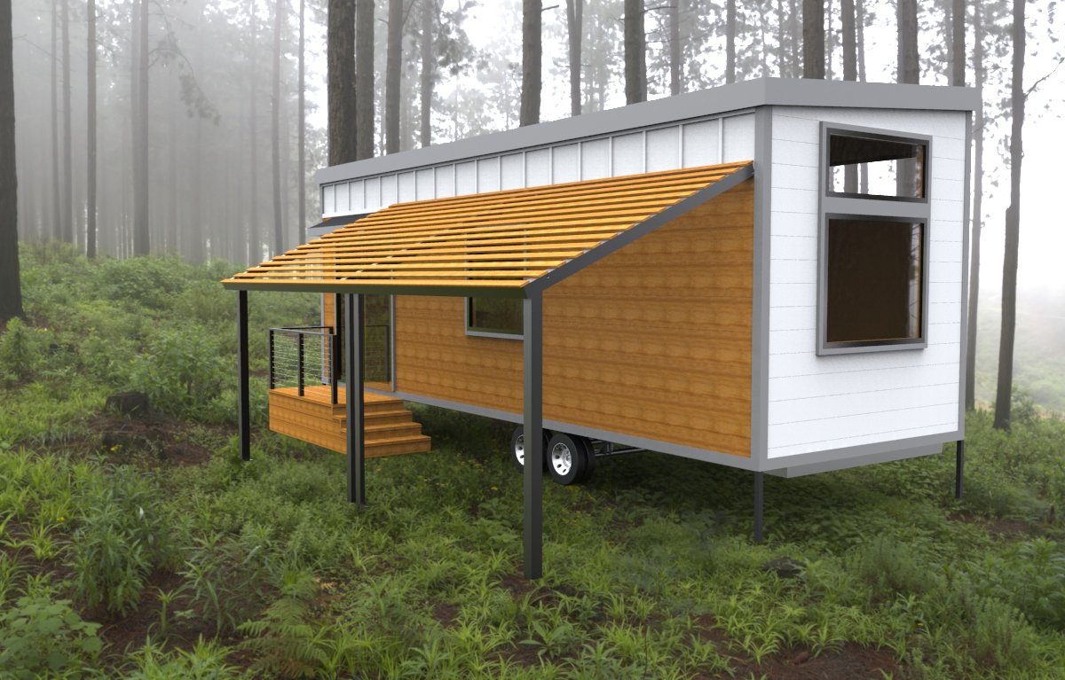 Caroline Tiny Home exterior redesign — sustainable tiny house architecture by Nick Gough Design