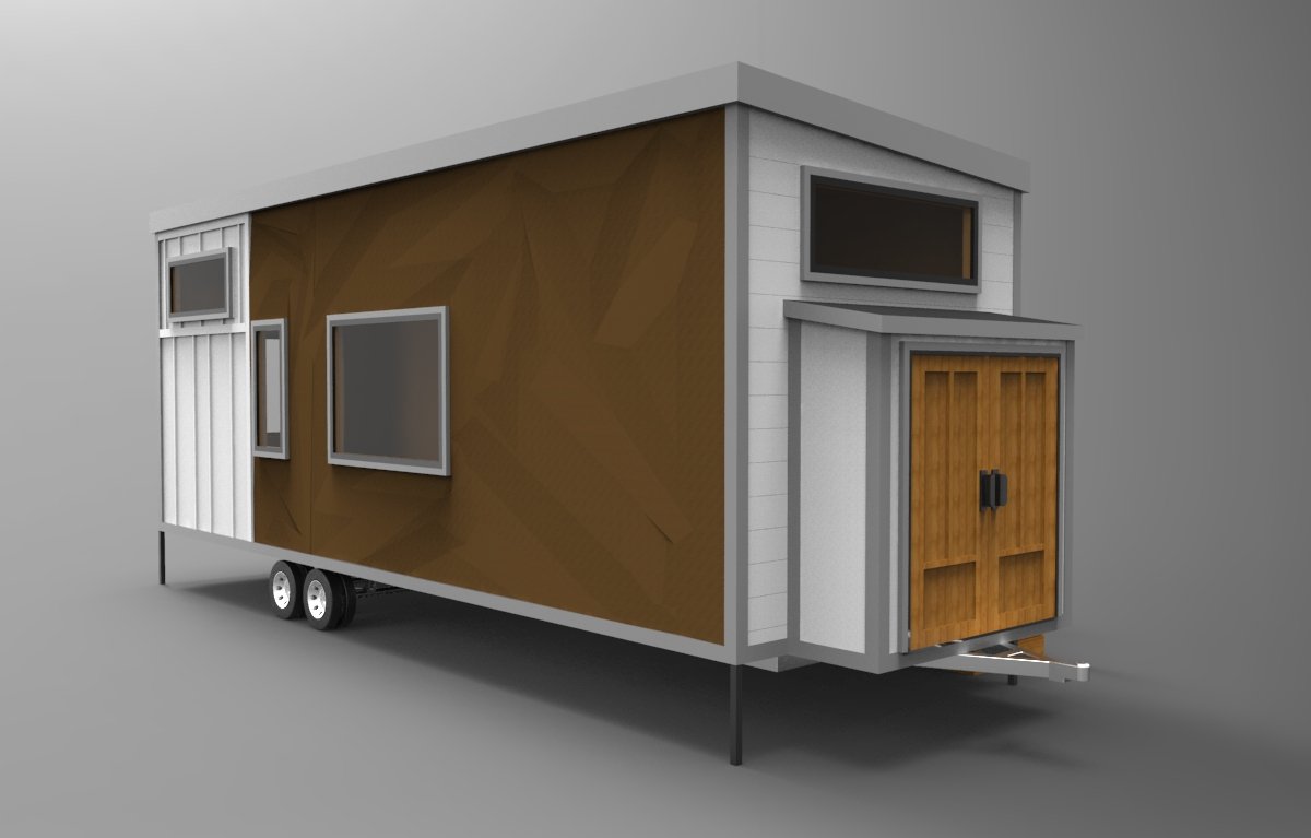 Design rendering image of Caroline Tiny Home exterior composition by Nick Gough Design