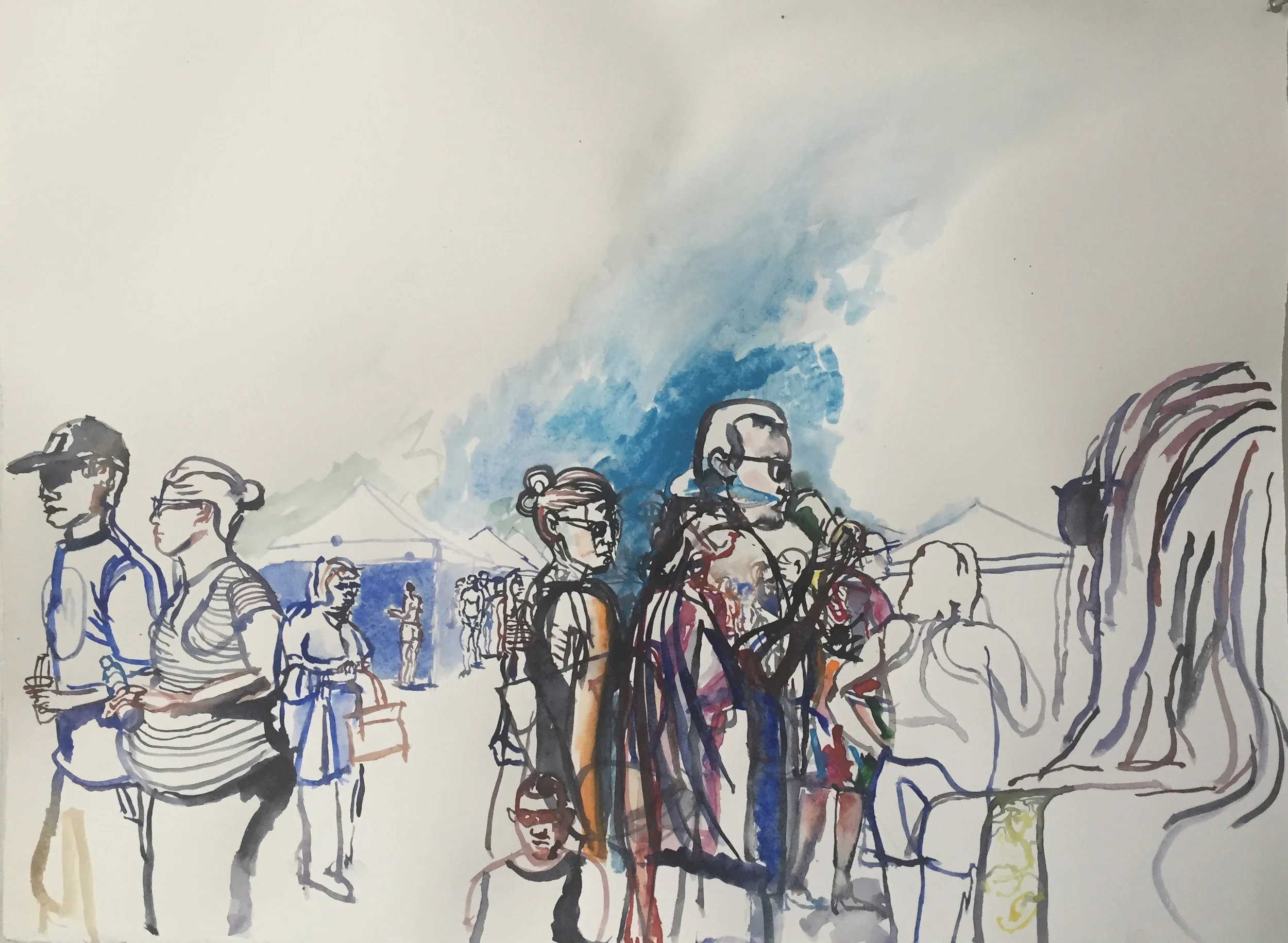 Market (Drinking Coffee)