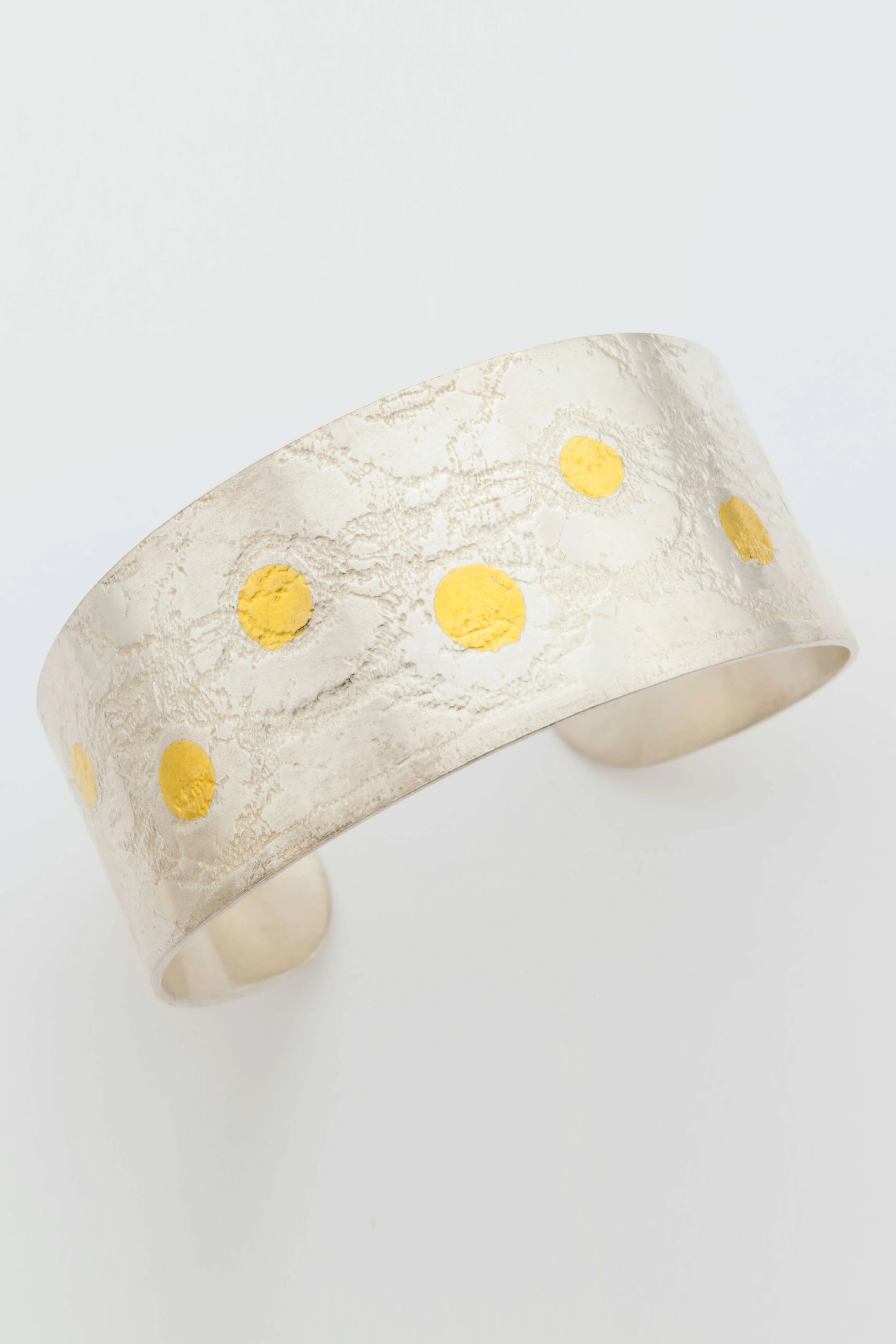 Lace Printed Cuff with with Gold Circles