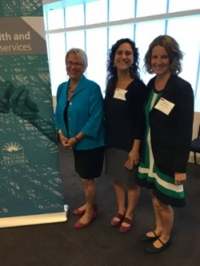 From left to right: the Honourable Judy Darcy, BC Minister of Mental Health and Addictions; Larissa Coser, associate with Wave Consulting; and Chloe Straw, Managing Director of Wave Consulting.