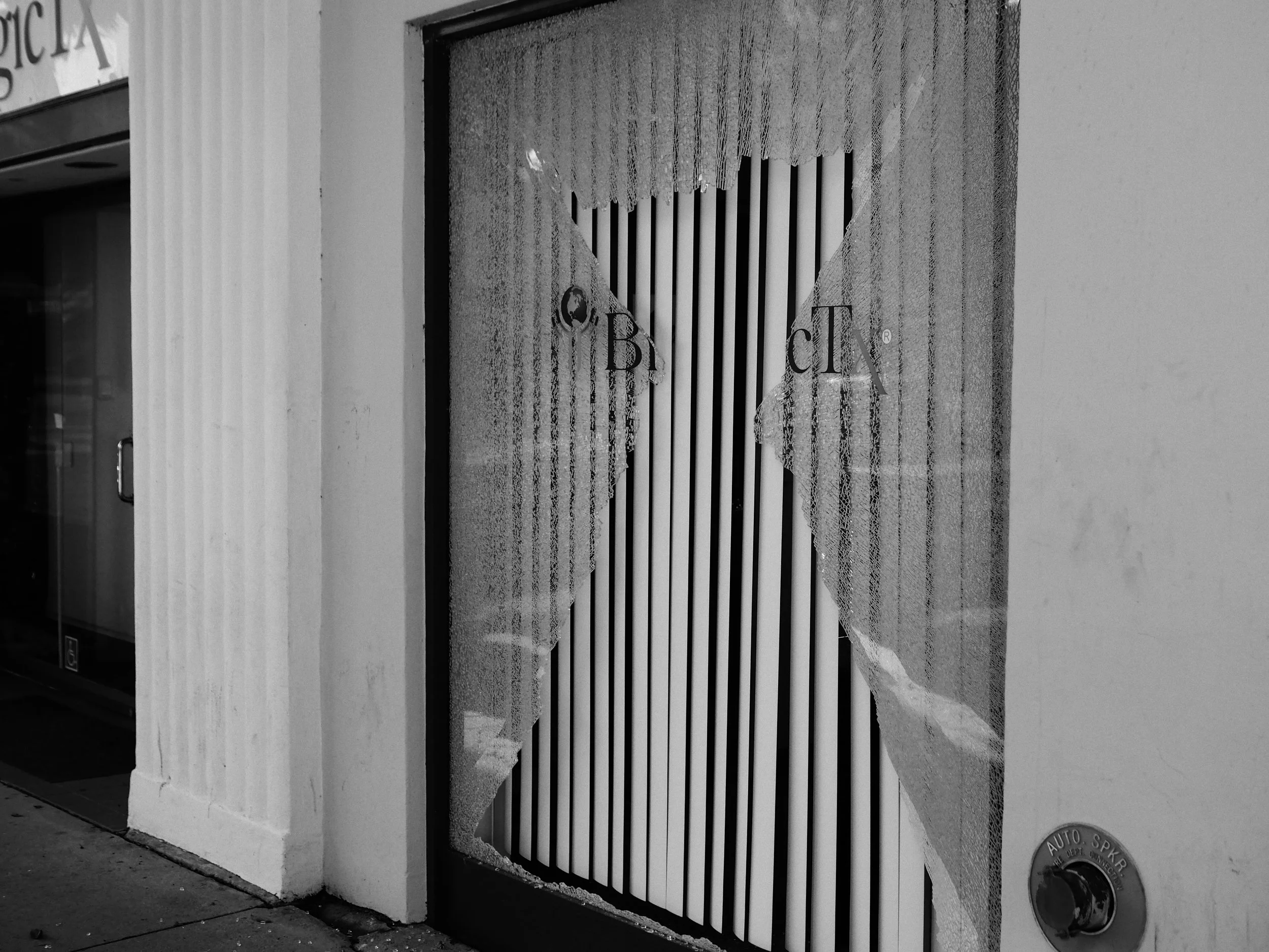 Broken Window in Westwood Village