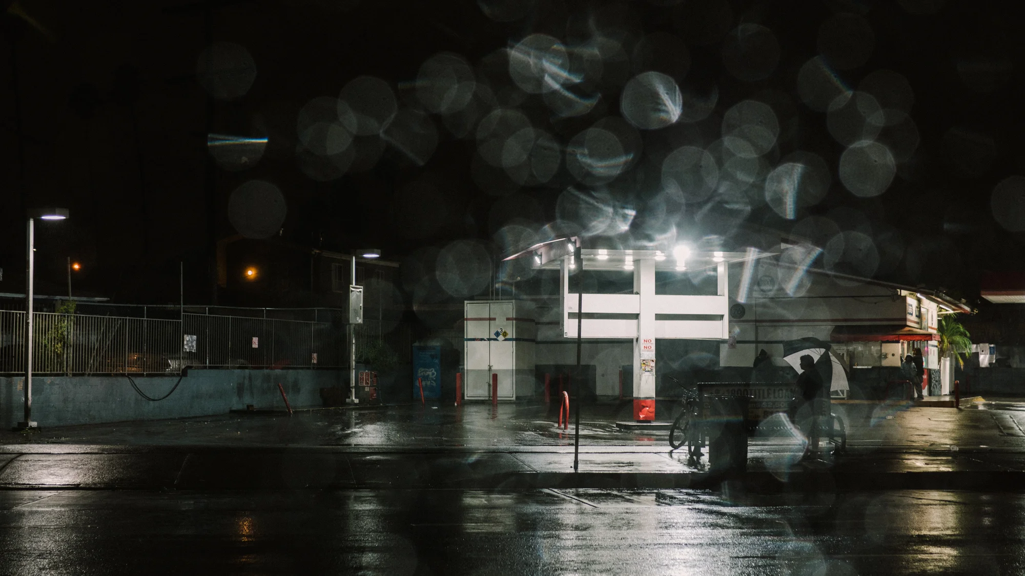Rainy Day Gas Station