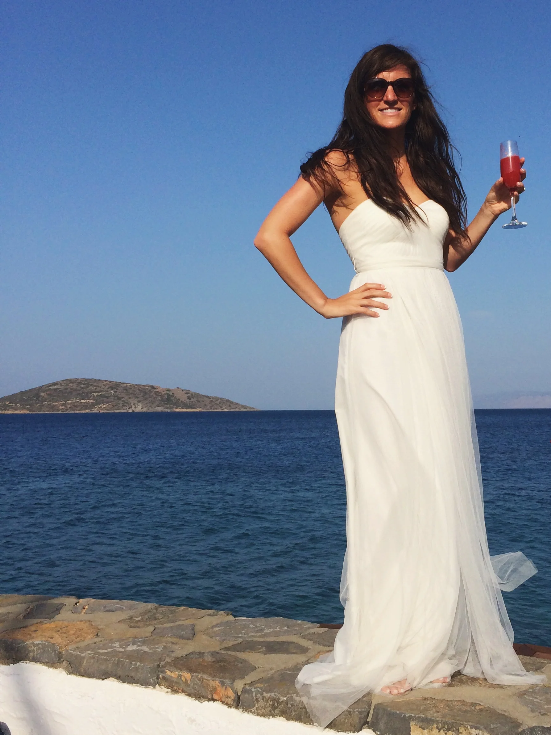 Elounda Bay, Crete with champagne