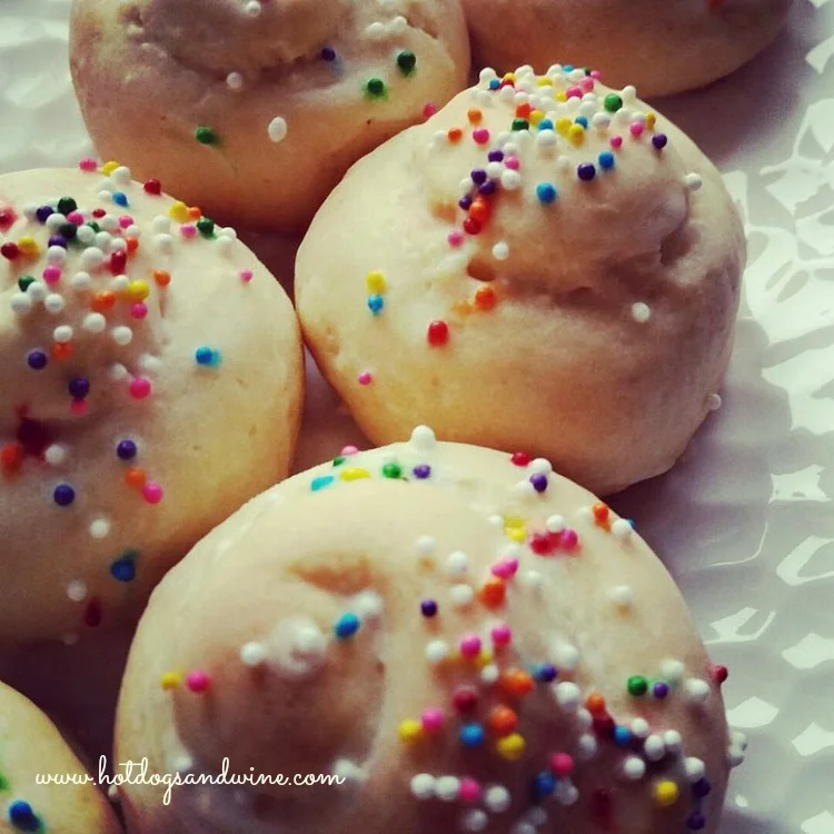 Italian Christmas Cookies Hot Dogs Wine