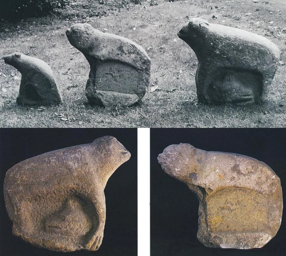 Sandstone Bear figures, Armagh, Ireland.