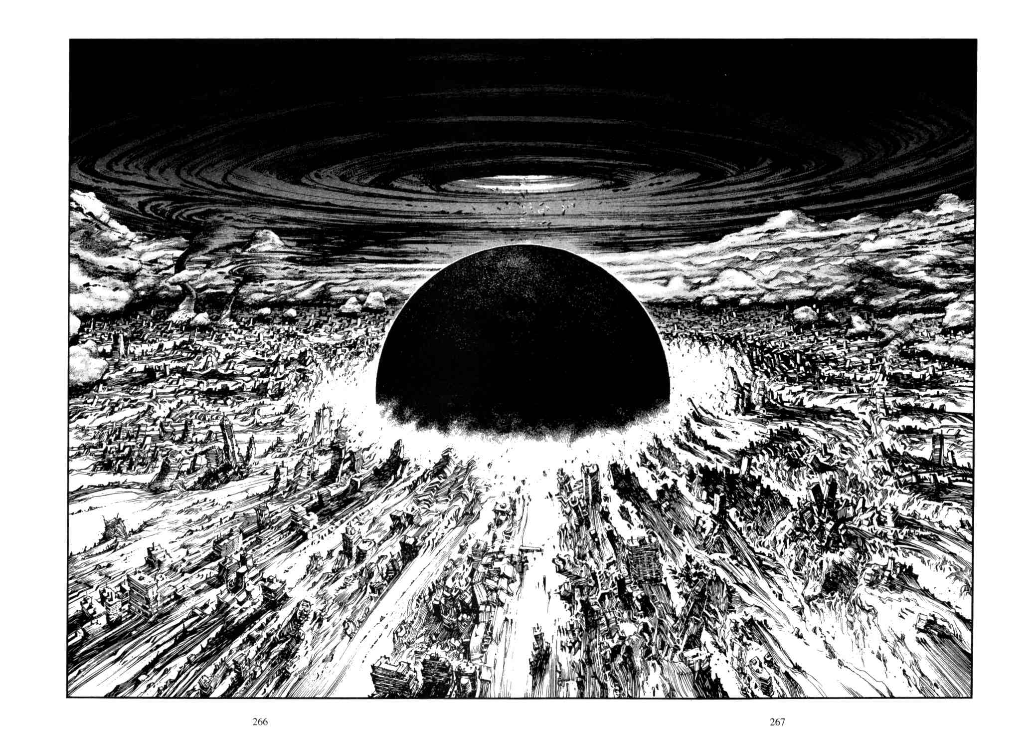 An epic spread from Katsuhiro Otomo's manga "AKIRA"