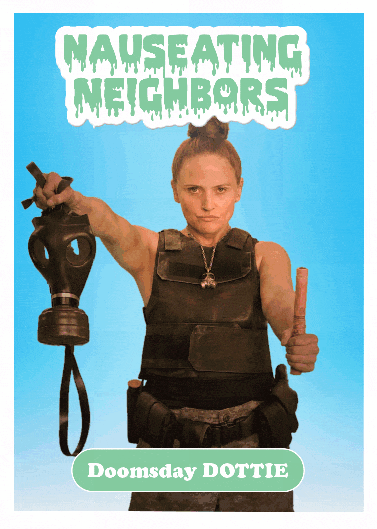 "Doomsday Dottie" - Instagram trading card ad 