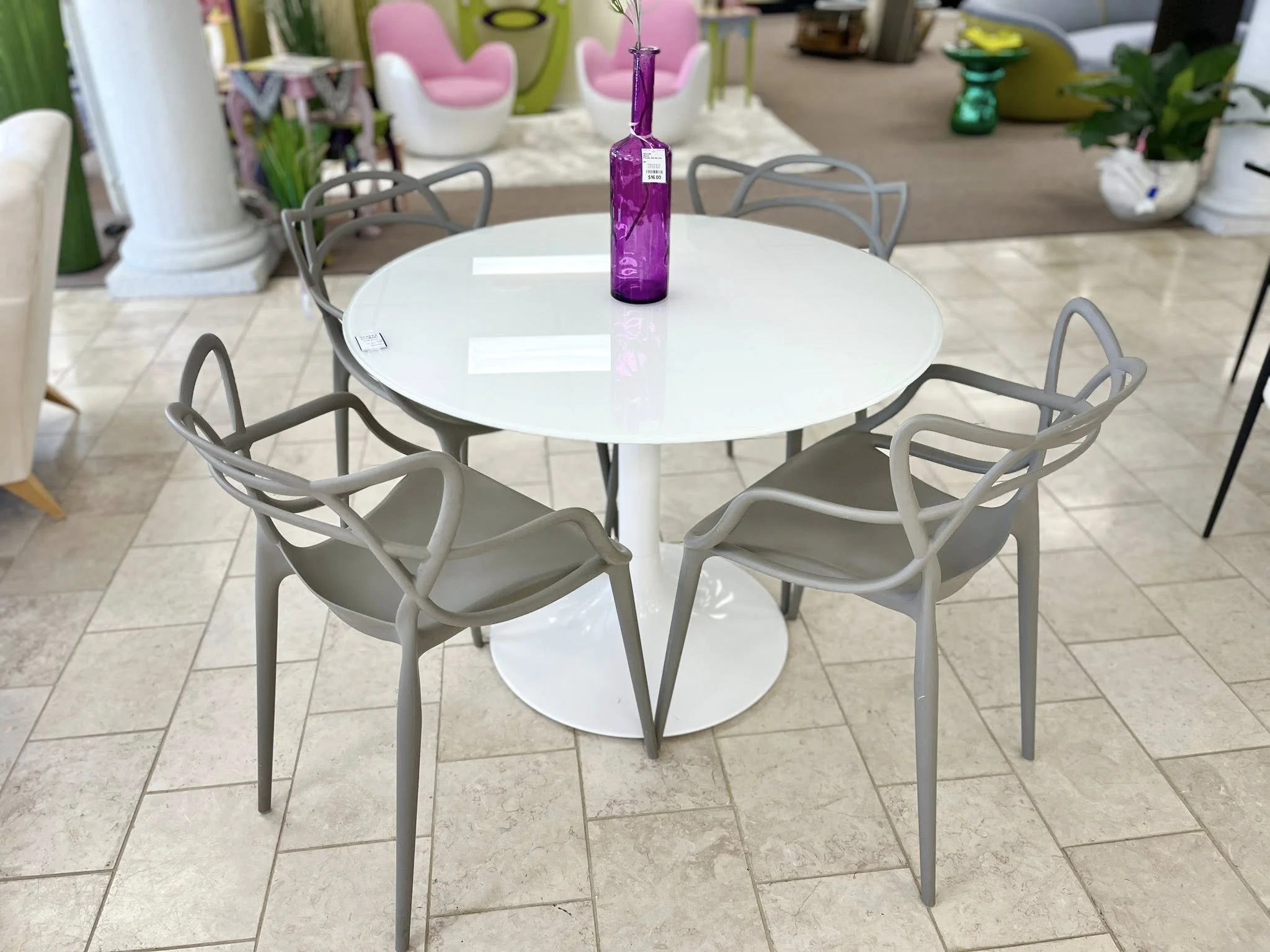 Kartell Chairs, Tulip Table (Table Sold)