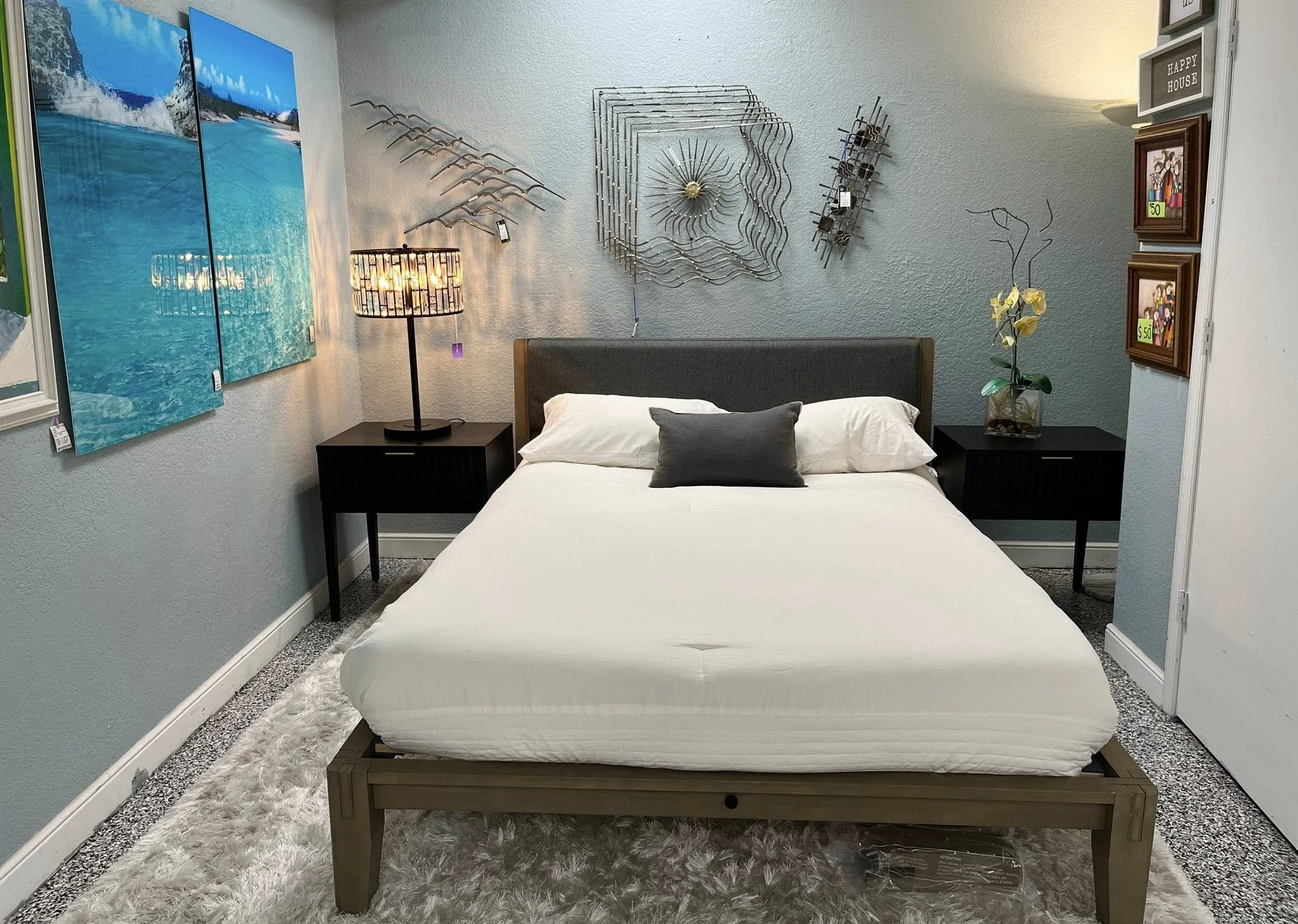 Thuma Platform Bed, Black Nightstands