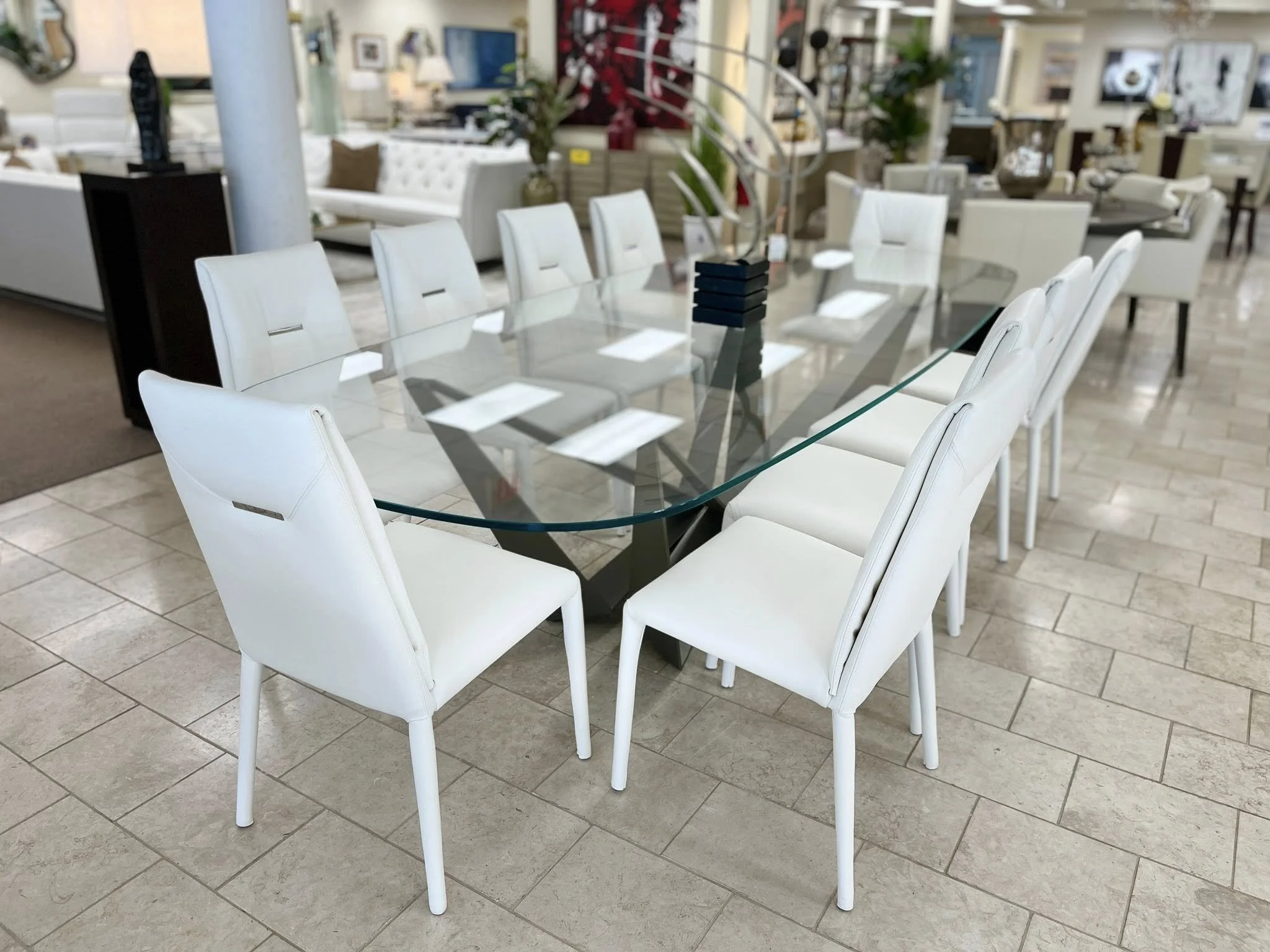 Cattelan Italia Marathon Dining Table & Reflex Leather Dining Chairs