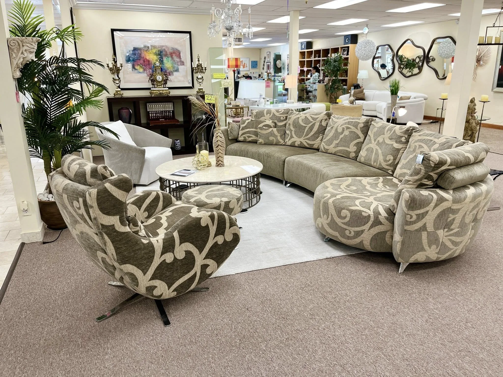 Custom Curved Sofa & Chair (Sofa Sold)