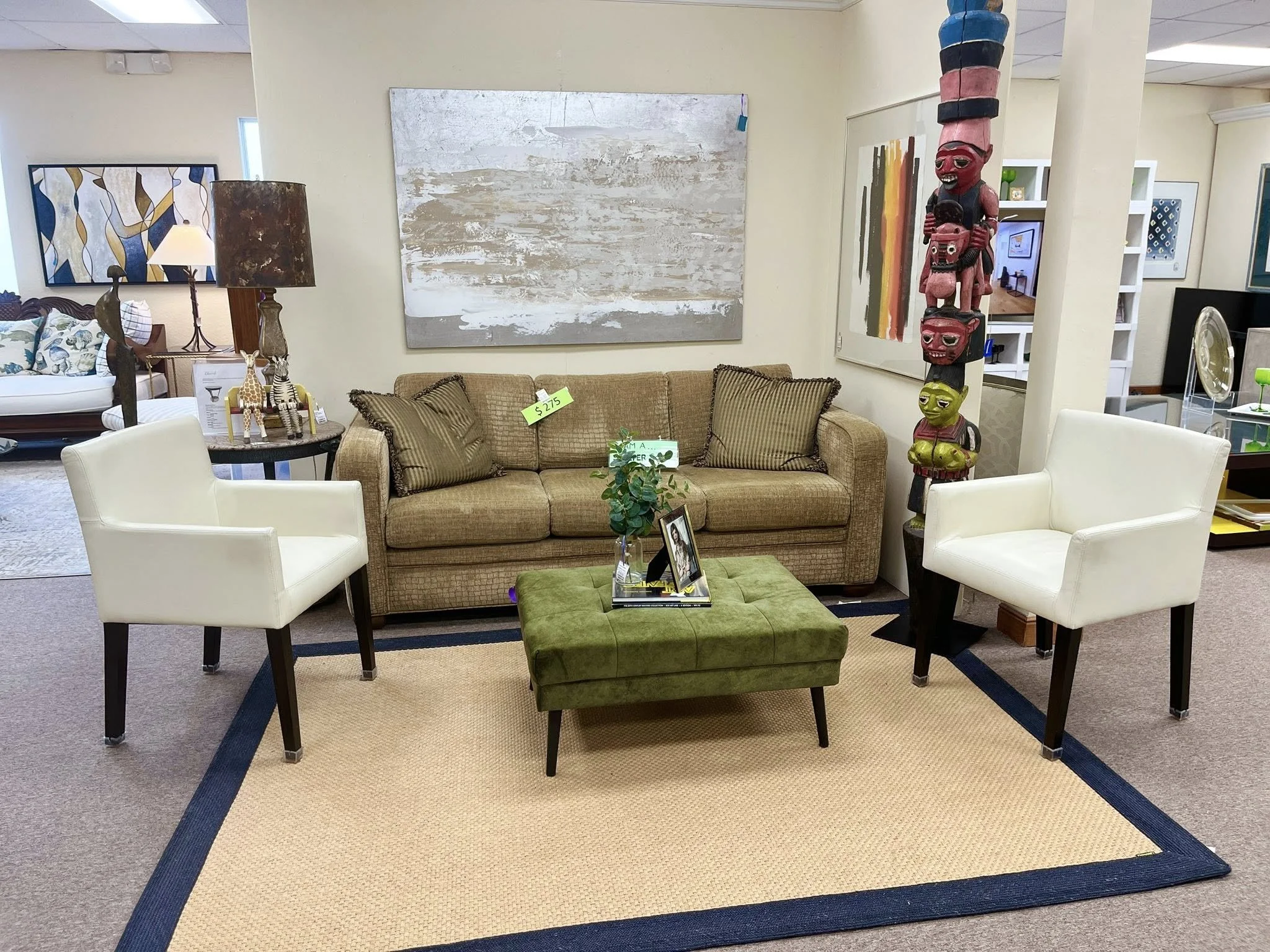 Tan Sofa, West Elm Chairs