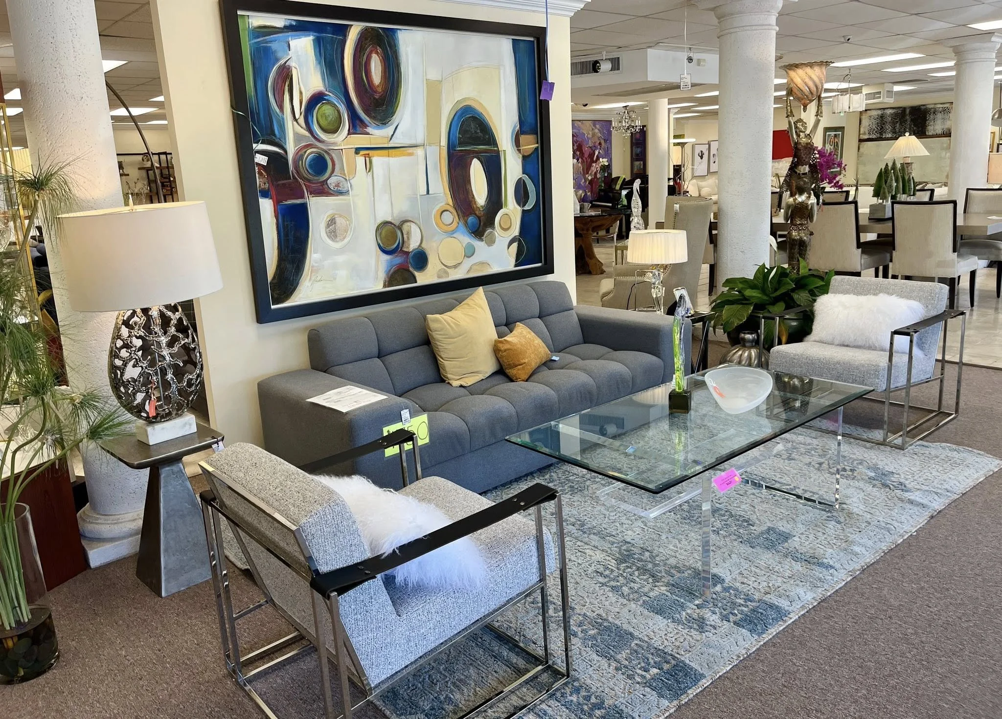 SOLD - Kravet Sofa, Bernhardt Sling Chairs