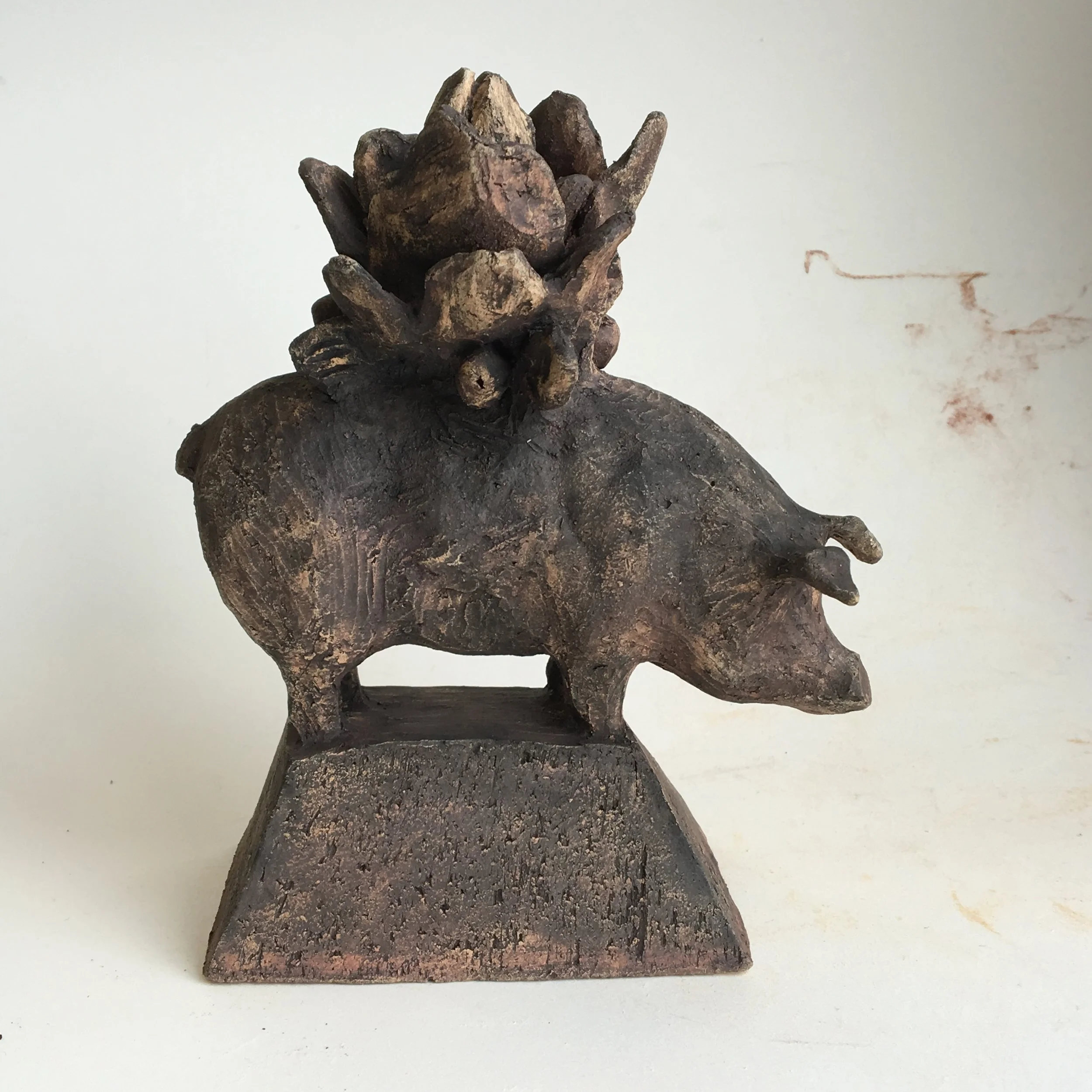 pig/botanical #4, ht.5.5", sold