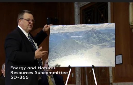 Sen. Jon Tester speaking about his bill to protect your public lands from gold mining at Emigrant Gulch (pictured) and Crevice Mountain, just north of Yellowstone National Park.