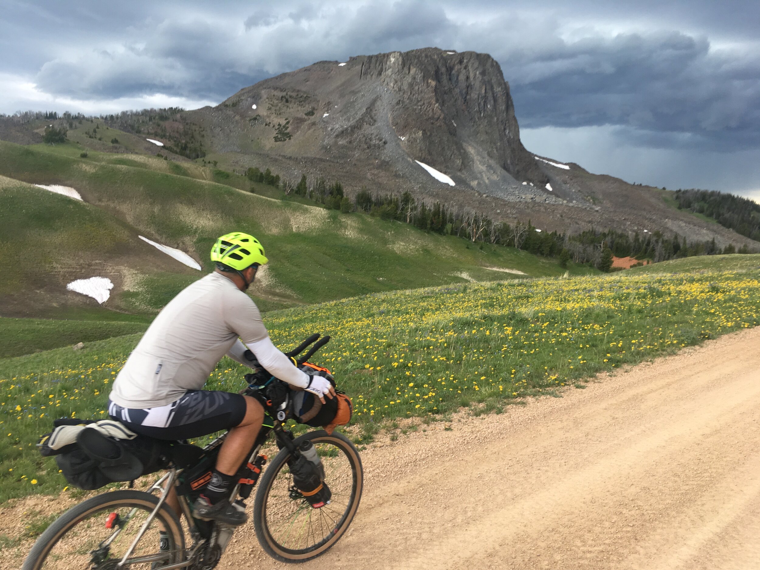 Riding past Black Butte peak high in the Gravelly mountain range in southwest Montana