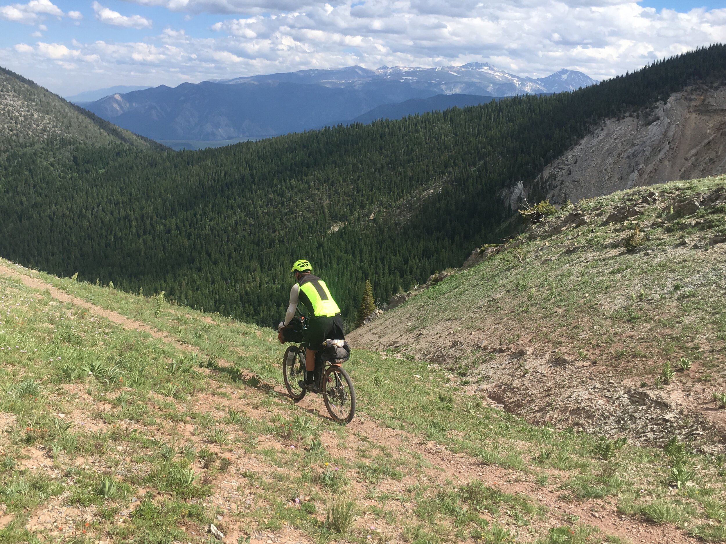 Single track with big Absoroka high-country views