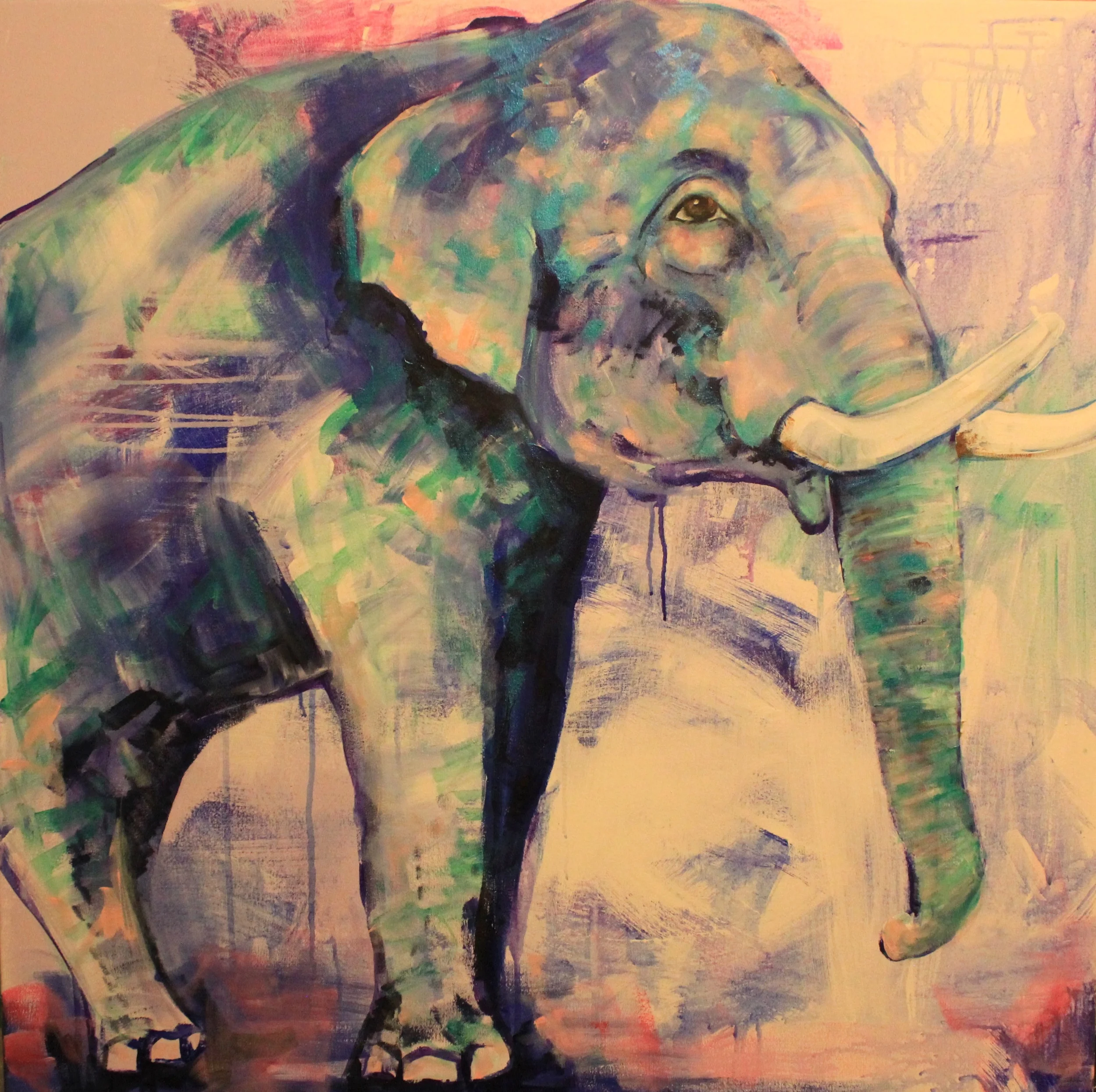 ElaScribble 3'X3' Acrylic on canvas 2016