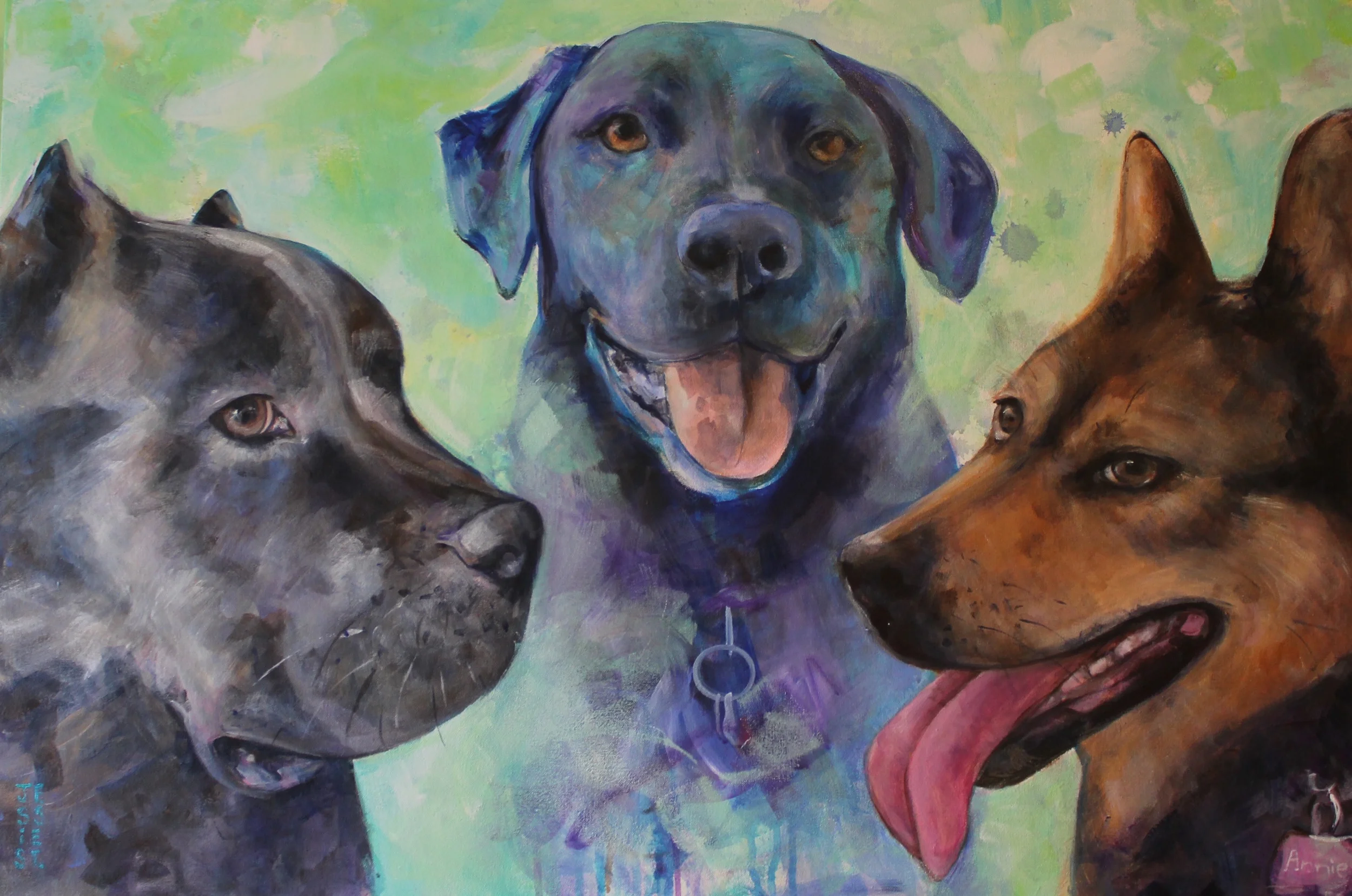 Pete & Christine's friends! 2'X3', Acrylic on canvas. 2015.
